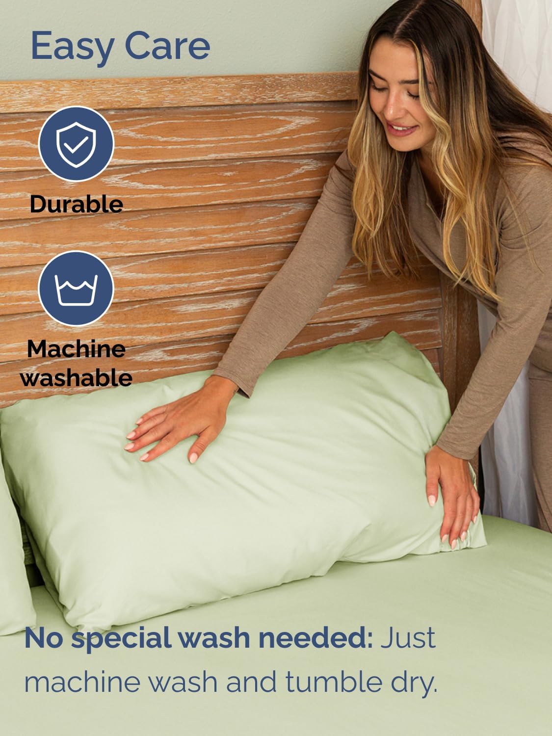 Skiennix Extra Deep Split King Sheet Set - 7 Piece Breathable Cooling Bedding - Soft Wrinkle-Free Light Sage