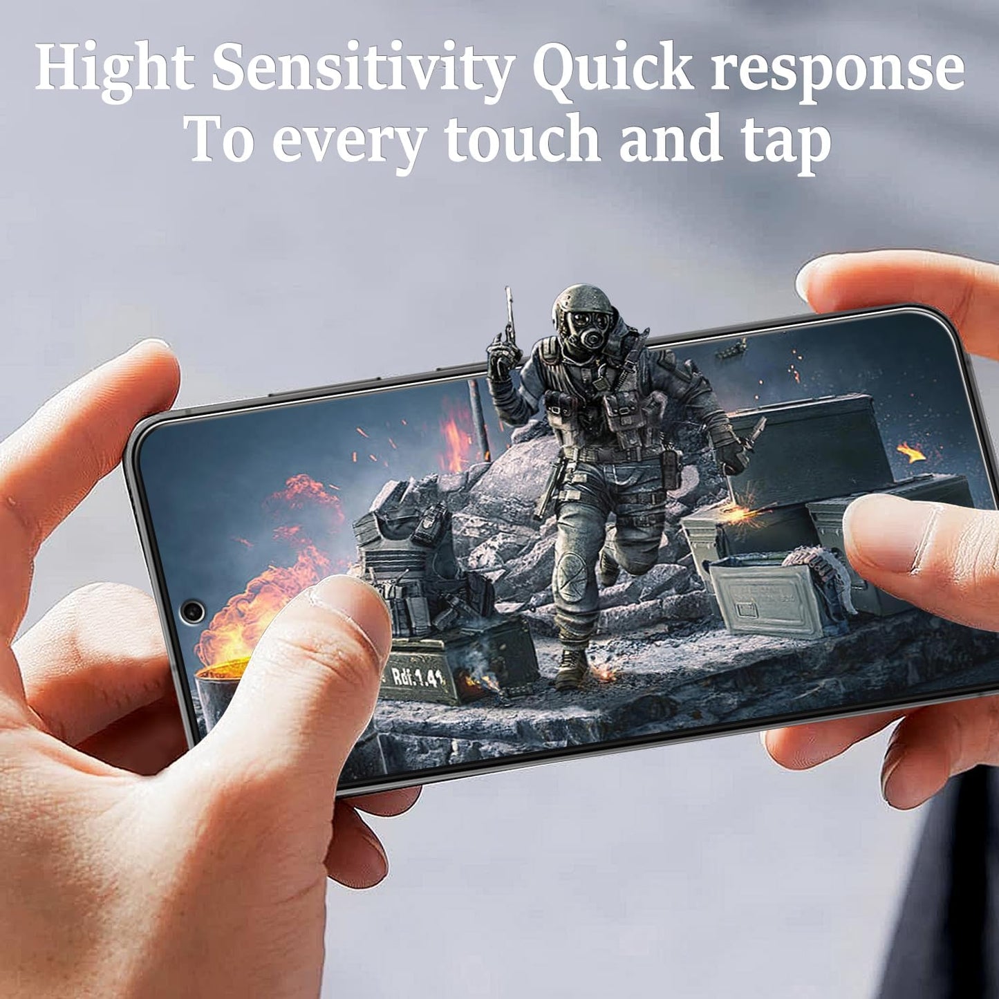 3 Pack S24 5G Pokolan Designed for Samsung Galaxy FE Tempered Glass Screen Protector, Fingerprint Unlocking, Bubble