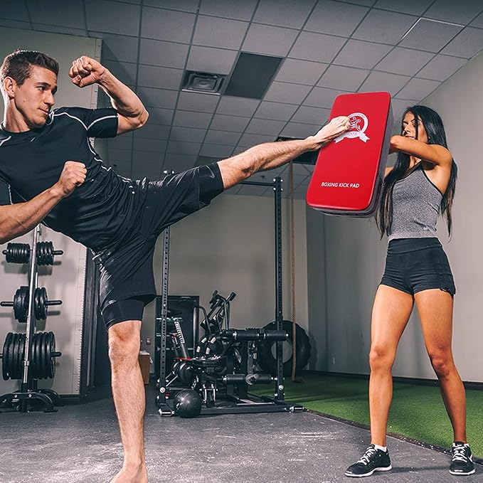 SEISSO Boxing Kick Pads Punching Mitts Curved,Kids Boxing Gloves,Leather Material Art Karate Pad Thai Hand Pad Focus Target Kickboxing Hand Target for Kicking Shield Training,Sparring,Dojo(5Pcs Set)