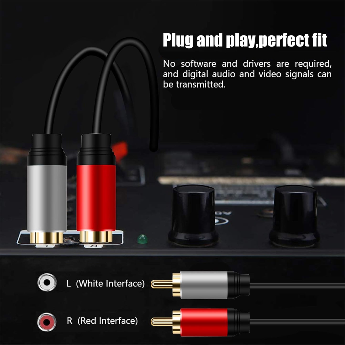 2RCA 2RCA 25Ft, 2 2 (25Ft/8M) Tan QY to Cable Gold-Plated RCA Male to RCA Male Stereo Audio Cable for Home Theater