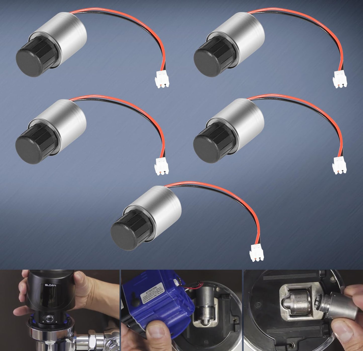 3325453 EBV-136-A 3325453 EBV-136-A Solenoid Compatible with Sloan G2/ECOS/Solis Series | Blue & Green Control Modules | For Urinal & Water Closet Sensor Flushometers (5 Pieces/Set)