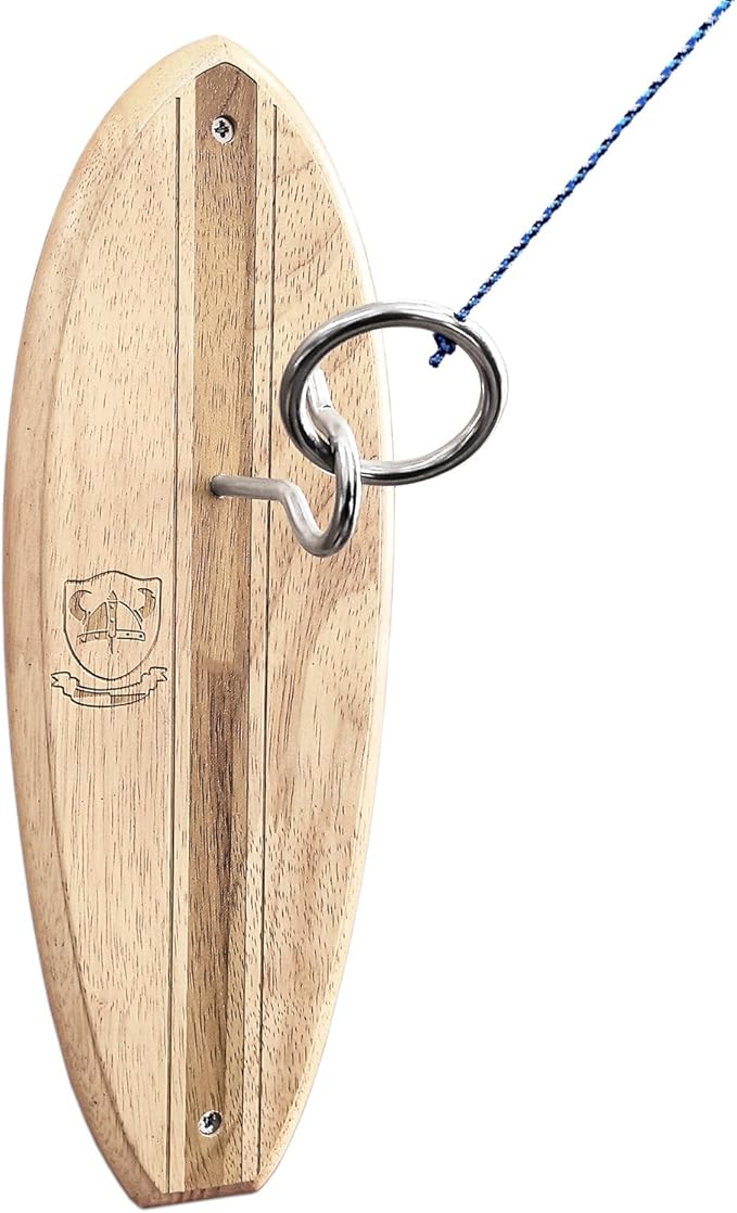 Hook and Ring Toss Game Swing Game DIY Kit -Stainless Steel Ring, Polyester Rope and Hardware