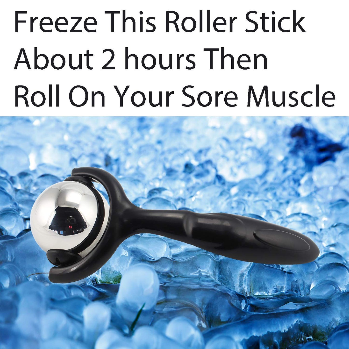 Vinyl Quote Me Roller Massage Ball - Ergonomic Handle Cold Warm Compression Temperature Keeper Stainless Steel Muscle Pain Relief Body Neck Shoulder Back Leg Calf Therapy Ice Heat Hot-Roller Stick
