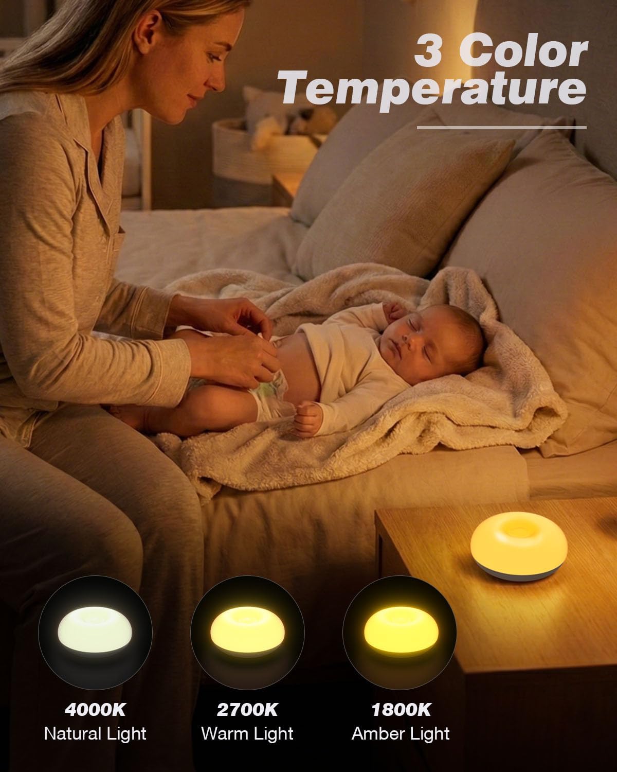 Skiennix Baby Night Light - Soft BPA-Free Egg Design with Dimming & Rechargeable Features | 3 Colors