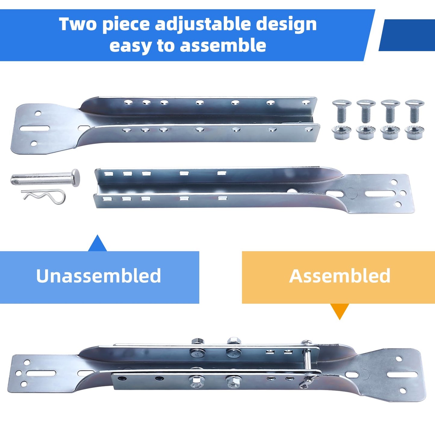 Patioer Garage Door Parts Reinforcement Bracket, Adjustable Garage Door Opener Bracket, Fits 18"-24" Panel, 2 Pack