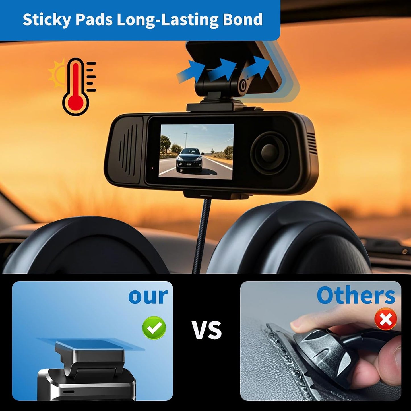 Suplogico 10 60% Pcs Double Sided Tape for Dash Cam - Ultra Heat Resistant Adhesive Pads for Windshield, Dashboard