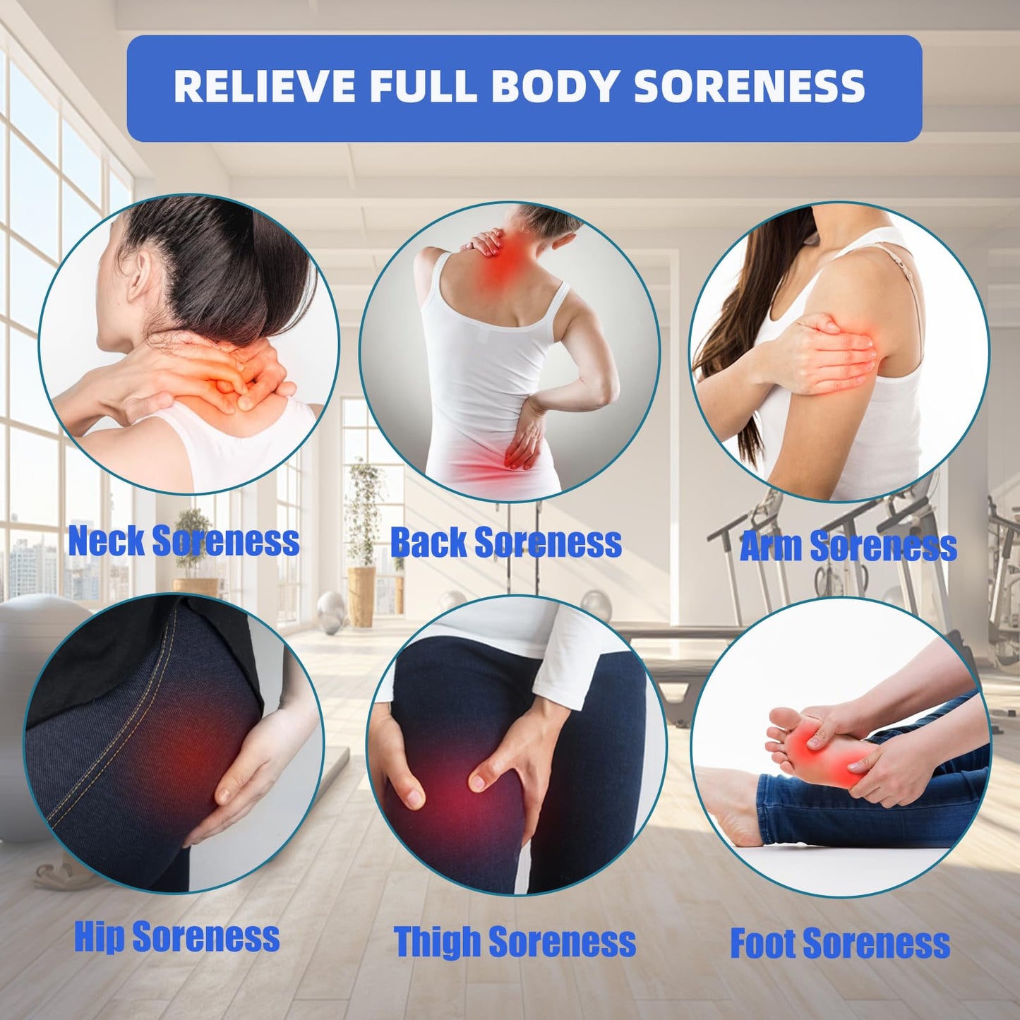 Trigger Point Massager & Back Cane- Deep Tissue Back Massage Tool for Muscle Knot Pain Relief (Back, Neck, Shoulder, Legs & Feet), Handheld Self Massage Cane with S-Shaped Dual-Section Design(Blue)