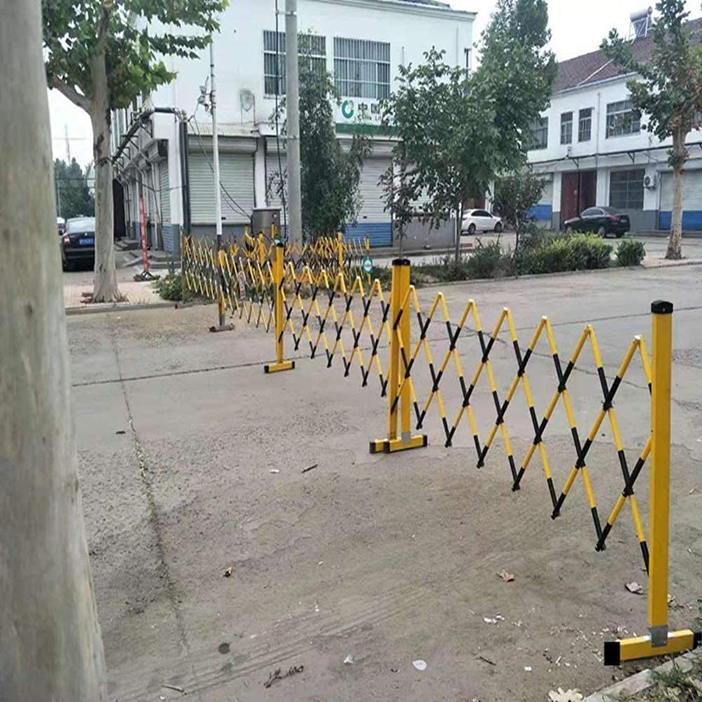UYCVT Barricade Gateexpandable Safety Barricades, Mobile Barricade Guar with Wheels, Flexible Fence Folding Barrier Gate, for Outdoor Road Garage Construction-Yellow Black-1.2x6m