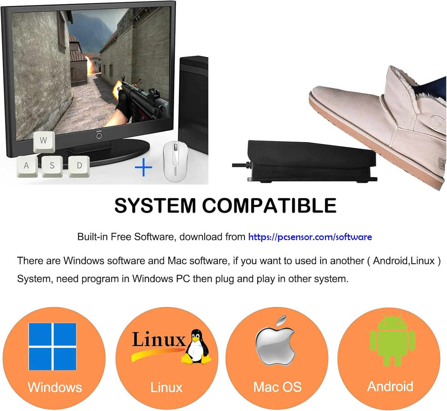 2023 Programmable iKKEGOL Upgraded Digital Optical USB Foot Pedal, USB Single Foot Switch Game Control, One Key