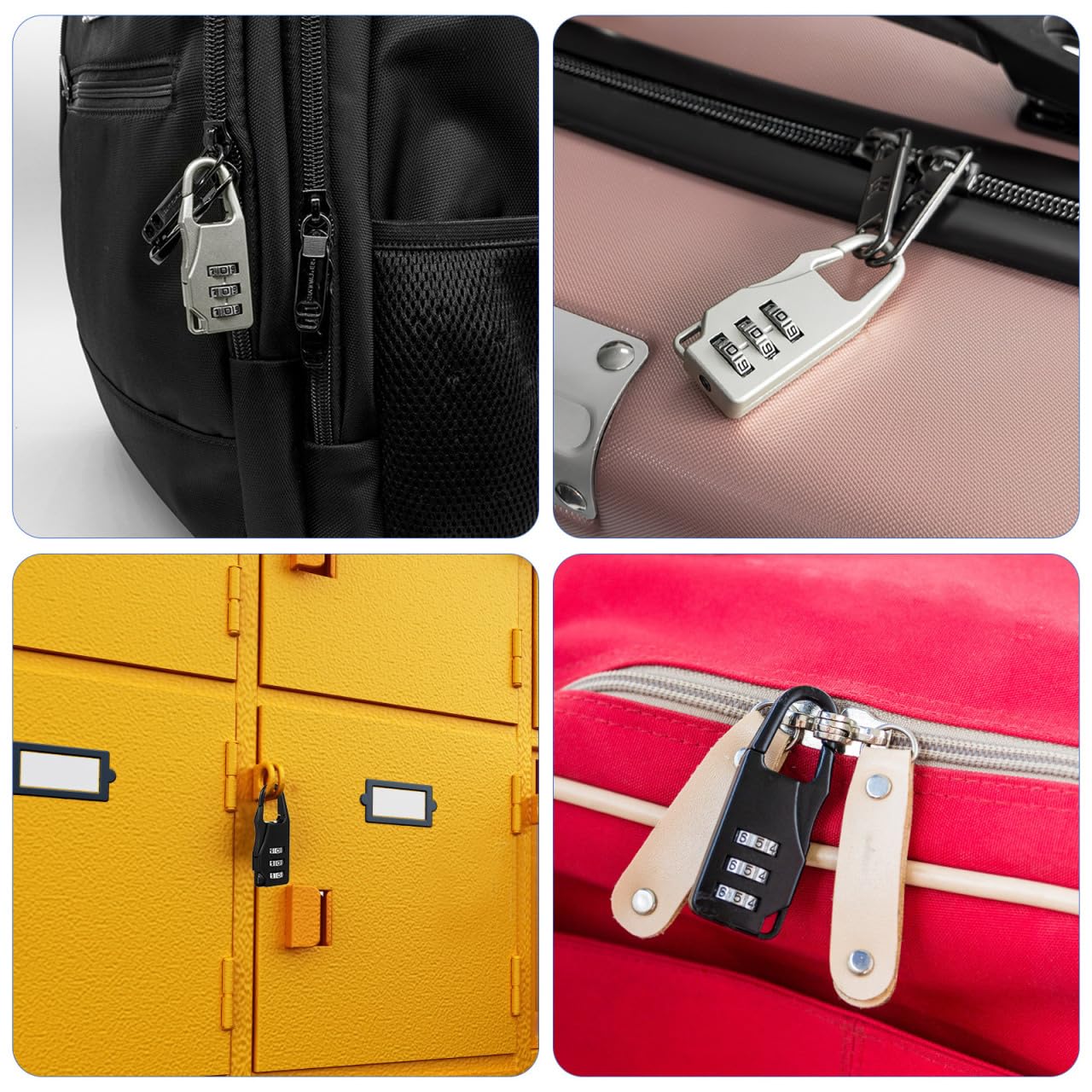LIFKOME Digital Combination Lock 3-Digit Resettable Password Padlock for Luggage Suitcase Backpack Cabinet Portable Security Lock for Travel and Home Use 2.16X0.78X0.31In 6-Pack