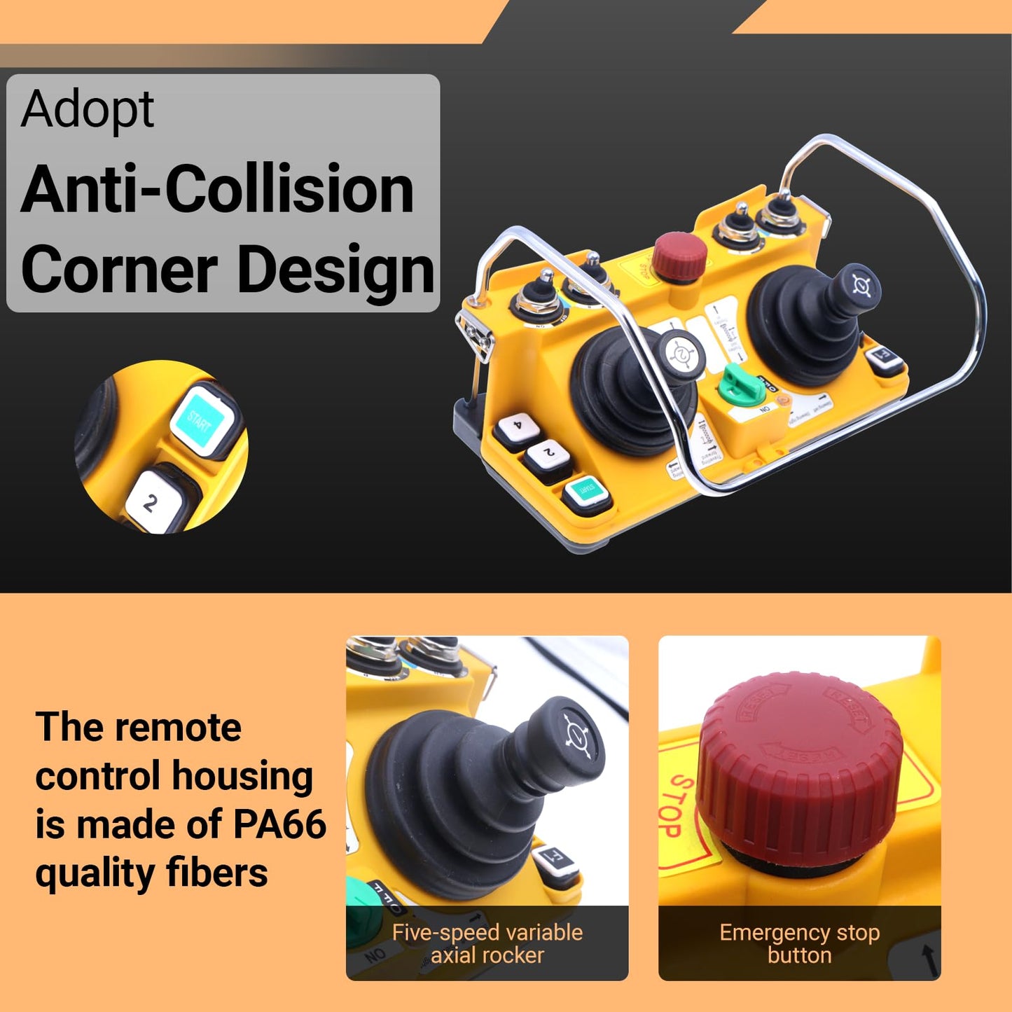 SIFAYUDG JZJX-60 Industrial Joystick Remote Control 12V-440V 2 Joysticks Radio Remote Control Industrial Wireless Lifting Tower Crane Controller