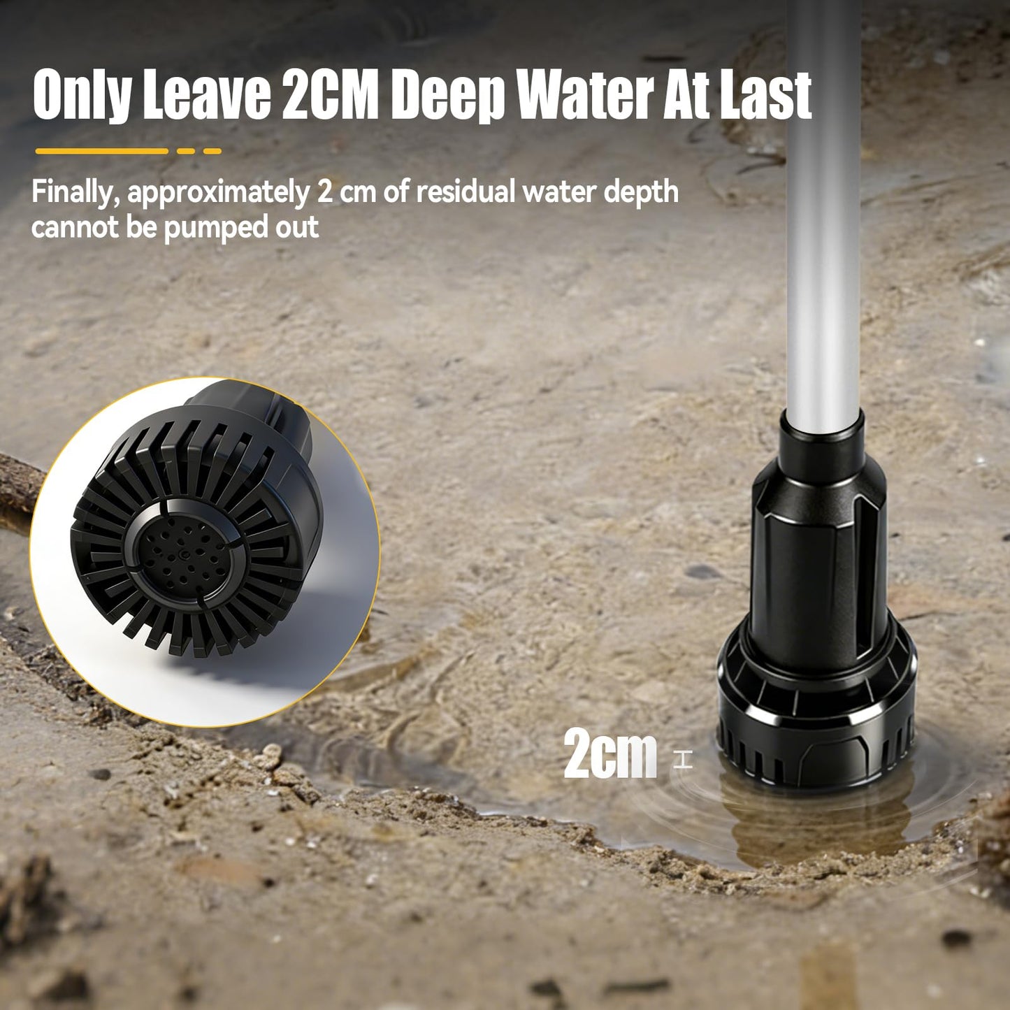 951GPH Cordless Stick Water Transfer Pump Compatible with Dewalt 20V Battery(NO Battery), 19000RMP Brushless Utility Sump Pump Kit with 3/4" Outlet for Pool Garden Pond Boat Draining (De-Walt 20V)