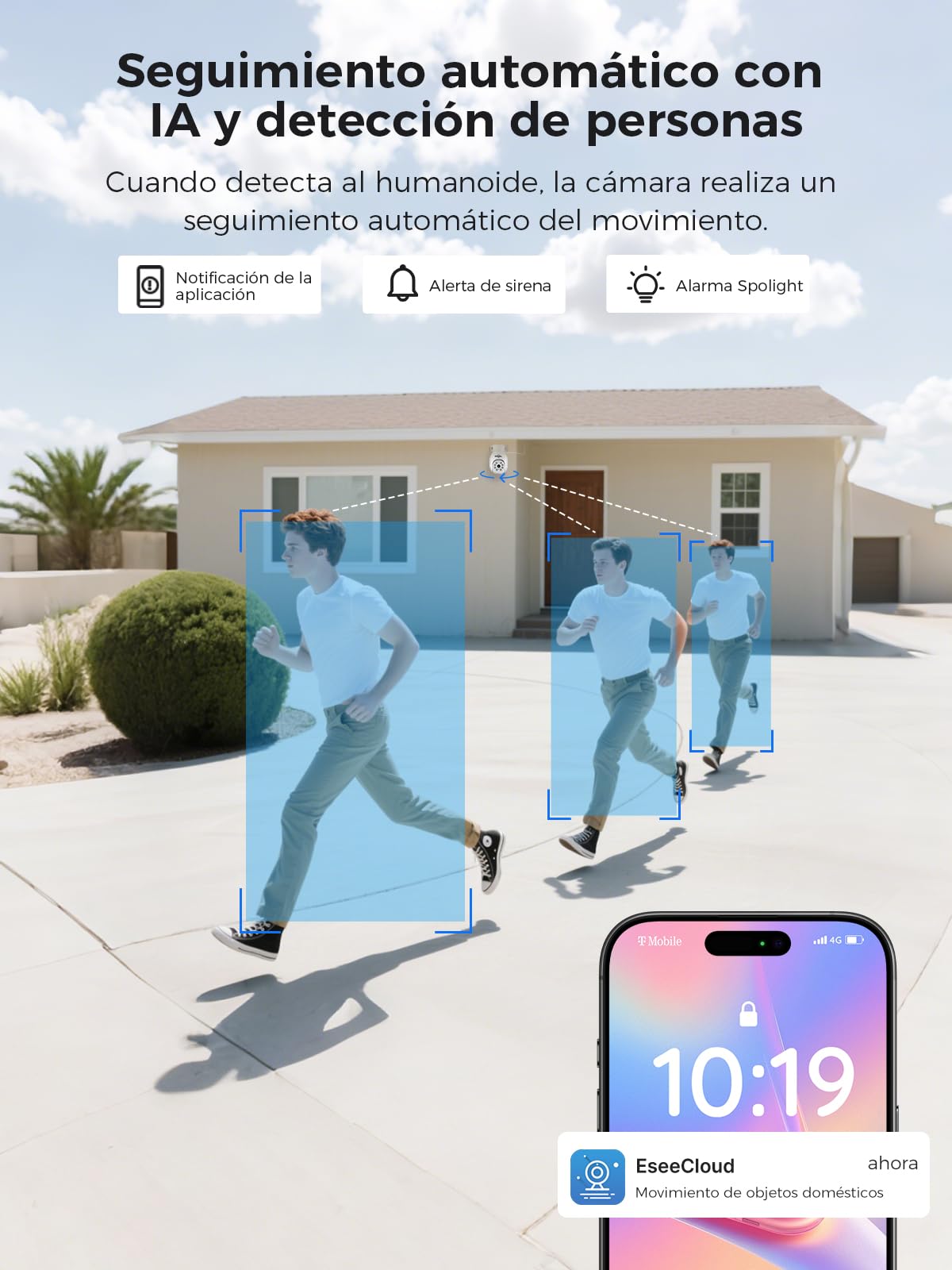 Hiseeu 5MP Wireless PTZ Security Camera System, Indoor Outdoor IP66 Waterproof WiFi Camera, 4K 10CH NVR, 2-Way Audio, Motion Detection Alarm, 24/7 Surveillance, 1TB Hard Drive (Need Plug-in)