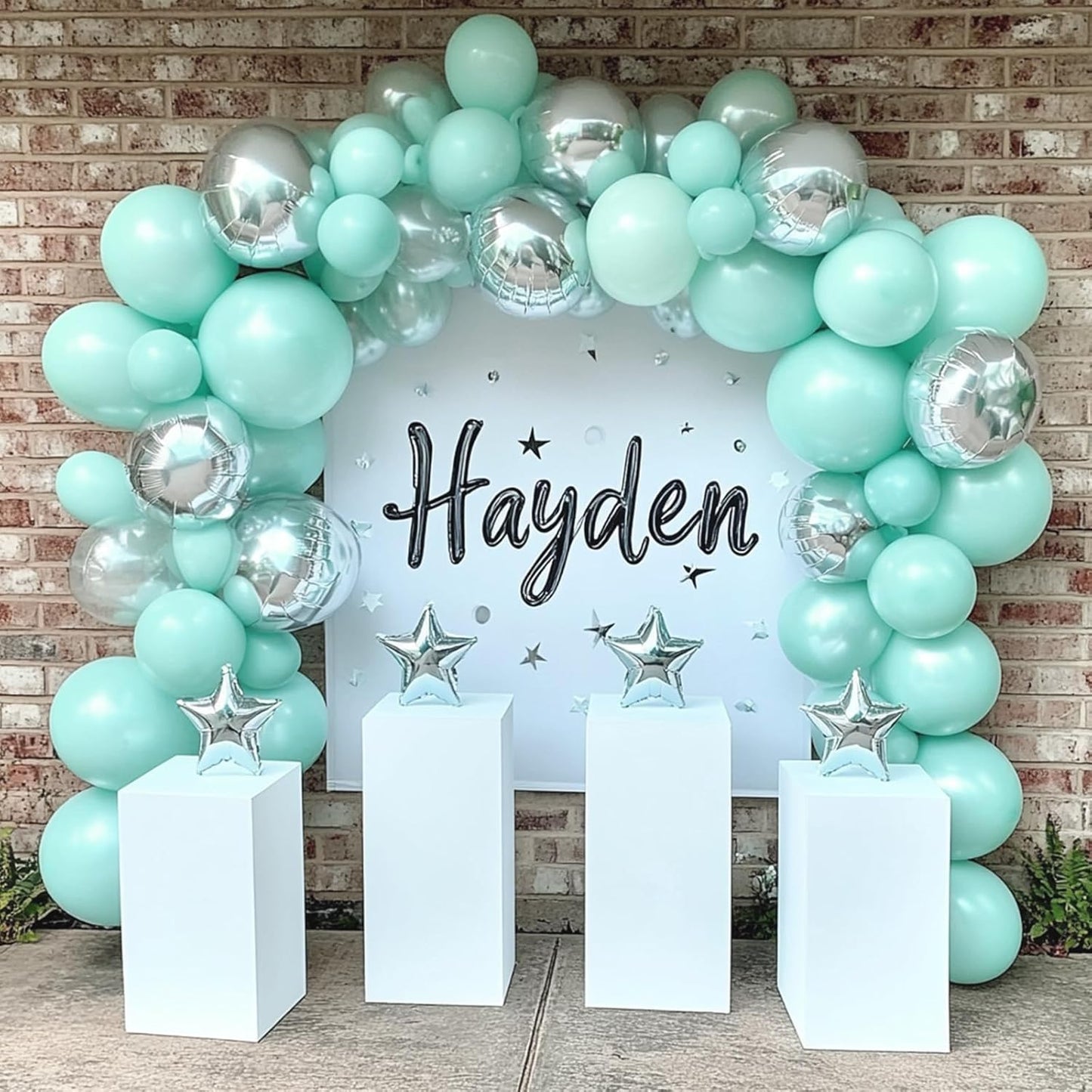 RUBFAC Mint Green Balloon Garland Kit - 129pcs in Various Sizes for Birthday, Baby Shower & Wedding Decor