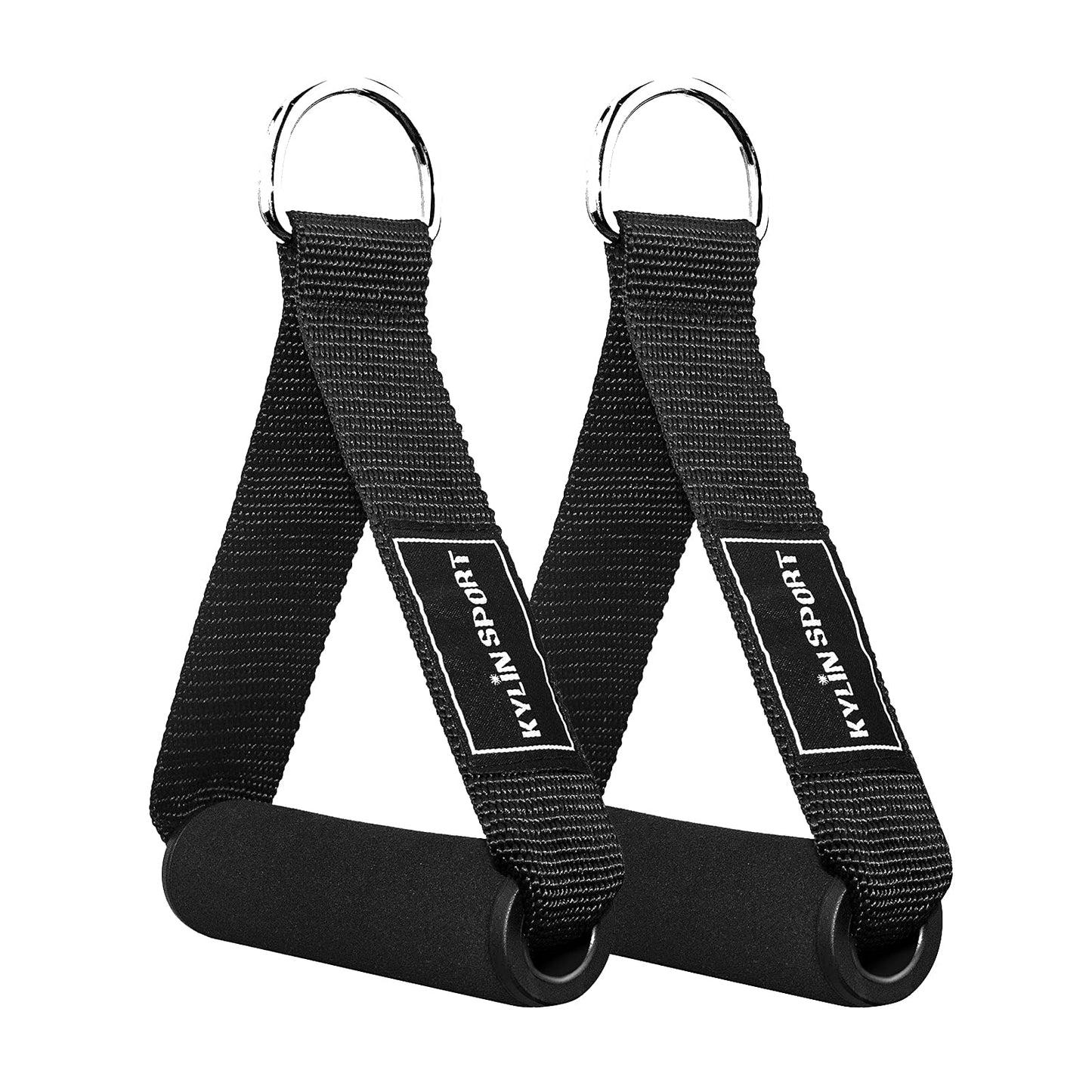 KYLIN SPORT 1 Pair of Resistance Bands Exercise Handles for Gym Heavy Duty Nylon Straps Foam Handles Replacement Fitness Equipment