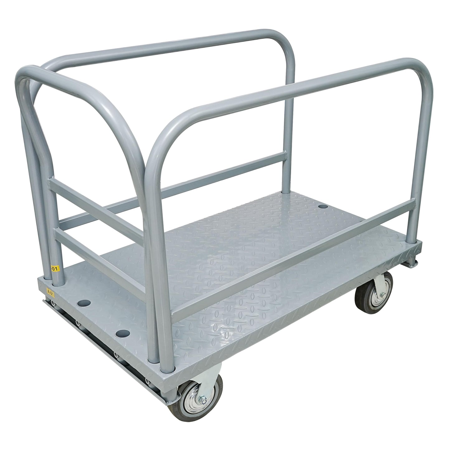Svtneooy Heavy-Duty Panel Truck Cart - 42" x 24" x 33", 2000 LBS Capacity, 4-Wheel 2 in 1 Heavy-Duty Panel Trolley with 1 Front Handle and 2 Side Handles
