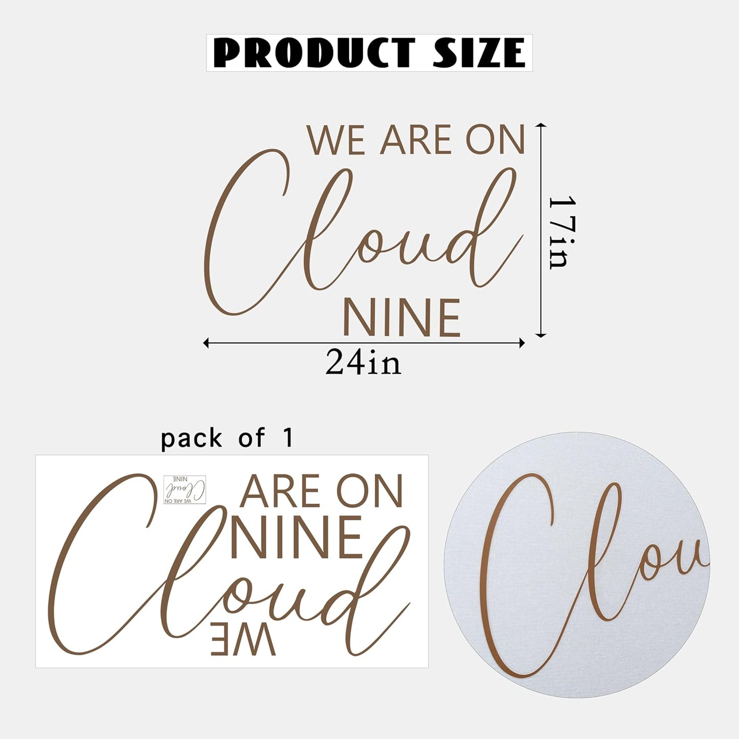 On Cloud Nine Wall Decal - Baby Shower & Bachelorette Party Decor | Engagement Photobooth Backdrop