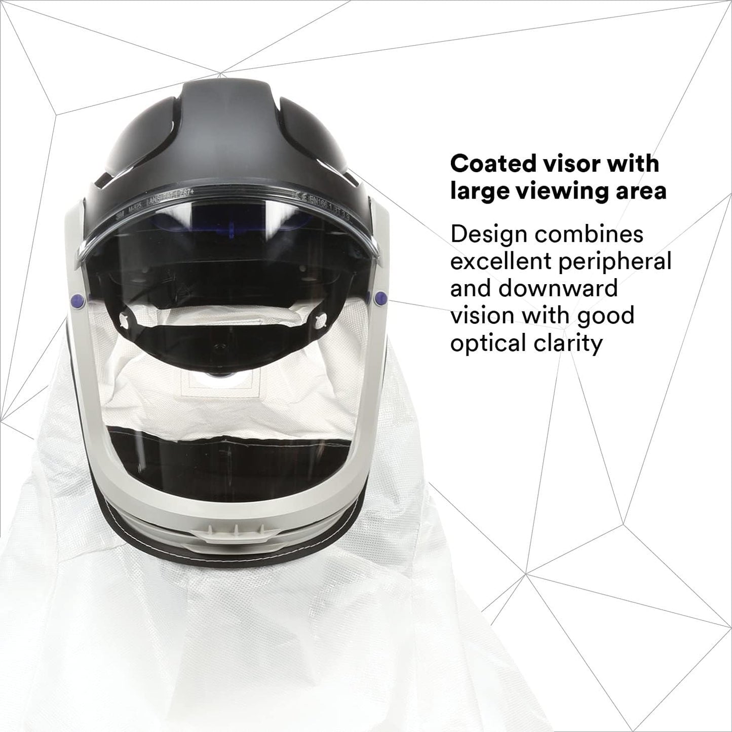 3M PAPR, Versaflo Respiratory Helmet M-405, For Powered Air Purifying Respirators, Standard Polycarbonate Visor and General Purpose Shroud, 1/Case