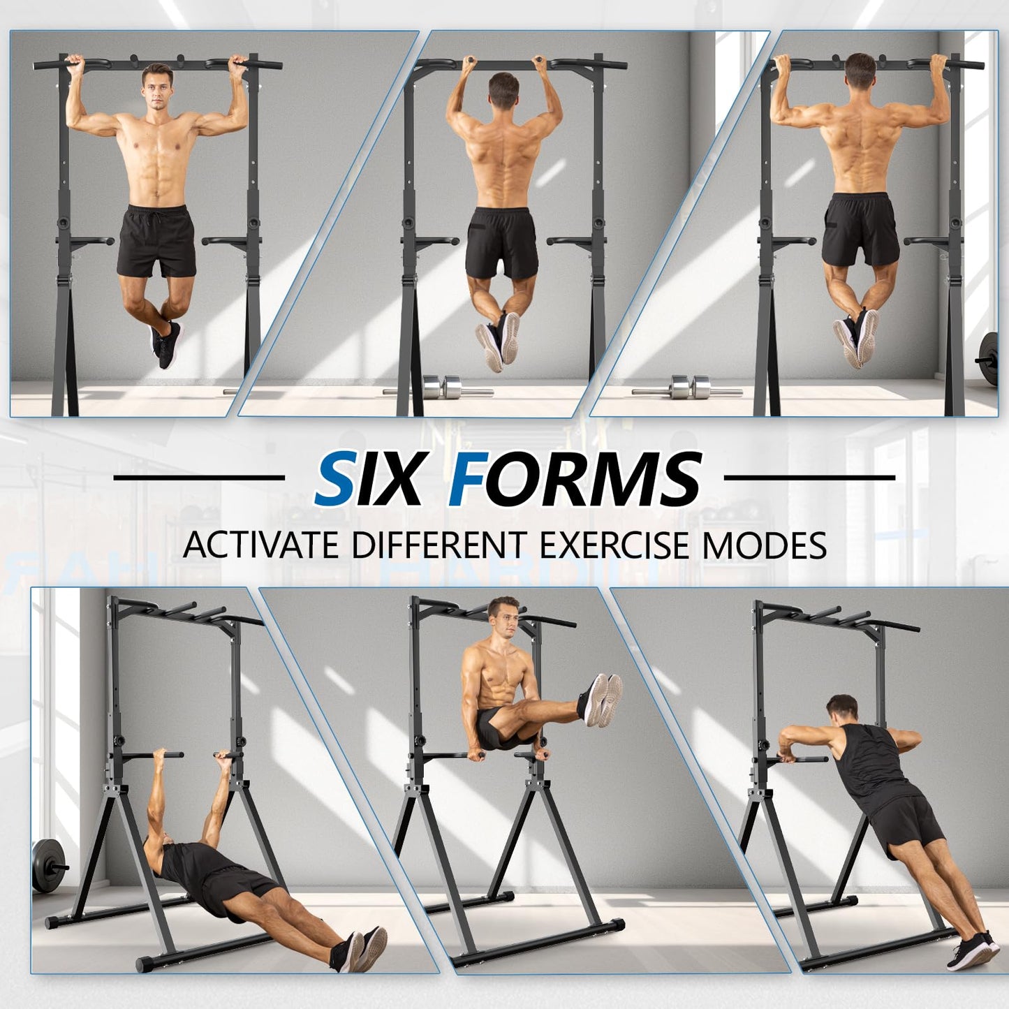 STACOO Foldable Pull Up Bar Pull Up Station,Power Tower with Triangular Structure, Multi-Functional Dip Station for Home Gym 300LB