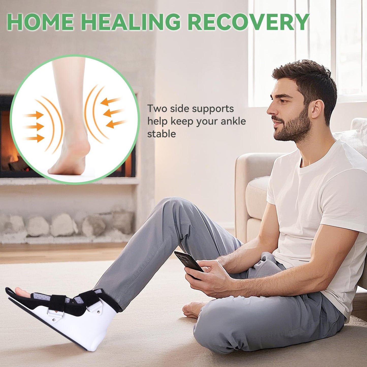 GRLEAYIE Walking Boot for Broken Toe Injuries, Sprained Ankles, Metatarsal Stress, Post-Op Support Right Foot Fracture Shoe Fits Men and Women, Stable Ankle Joints Postoperative Recovery Pain Relief