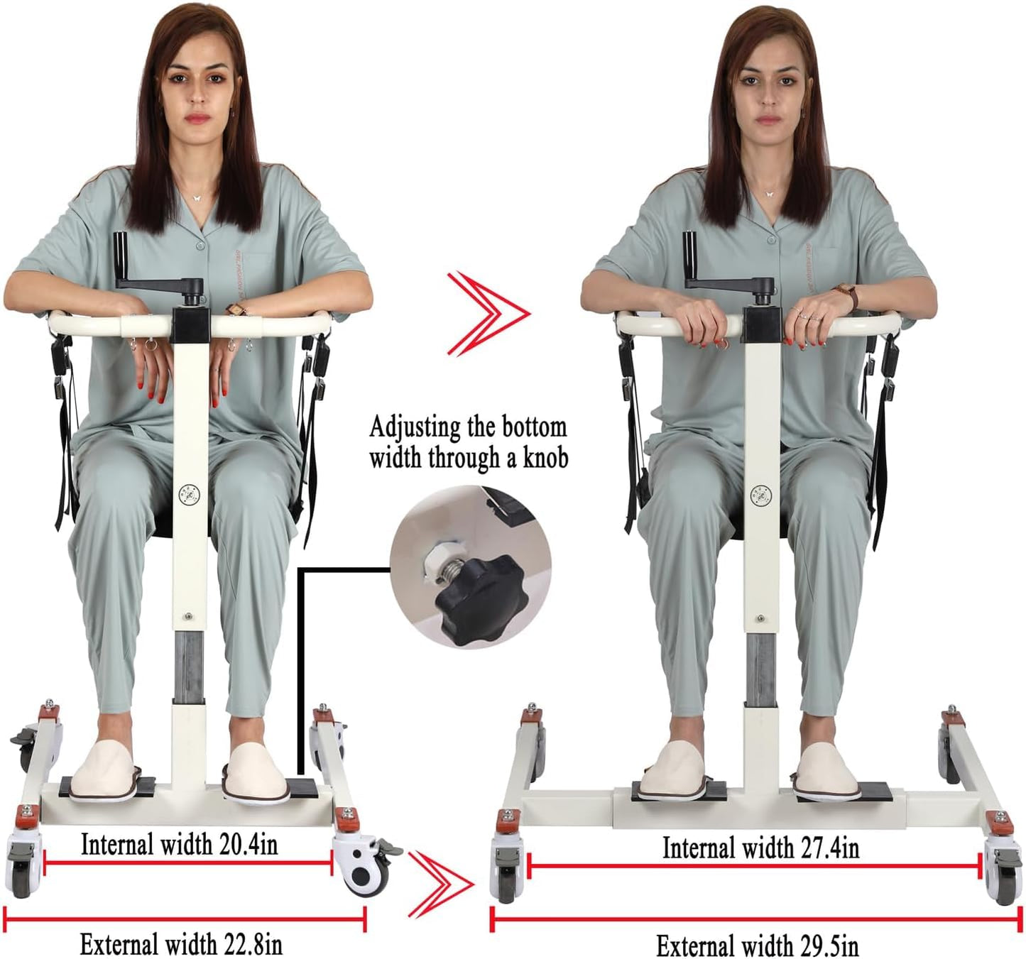 Patient Lift Transfer Chair, Patient Lift for Home, Patient Transfer Lift Wheelchair, Wheelchair Lift for Car, Lightweight Bedside Bathroom Wheelchair for Elderly, 275lbs