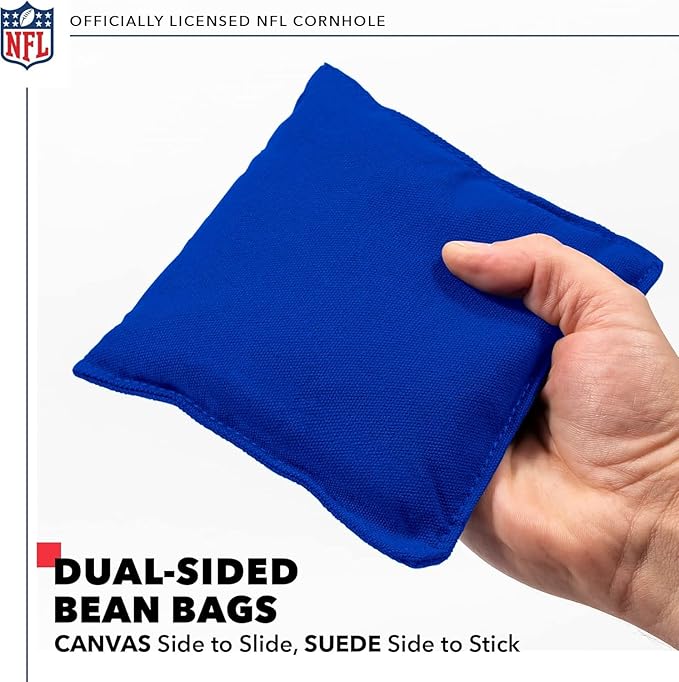 NFL Football 2' x 4' Regulation Size Solid Wood Cornhole Set with Direct Print HD Team Graphics Great Gift for Any Football Fan! Bean Bag Toss Family Outdoor Game