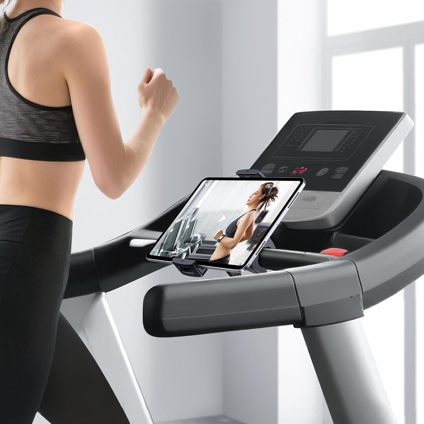CreaDream 4.7-13" Tablet Holder Mount for Spin Bike, Tablet Clamp for Treadmill, Indoor Stationary Bike, Stroller