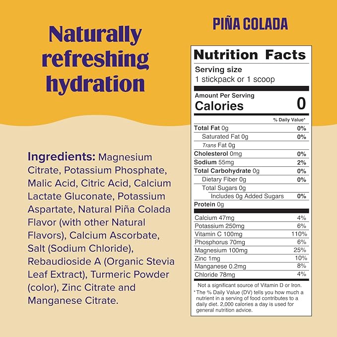 Ultima Replenisher Mocktini Electrolyte Powder Drink Mix – Sugar Free – Piña Colada, 90 Servings – Hydration Powder with 6 Electrolytes and Trace Minerals – Keto Friendly, Non-GMO
