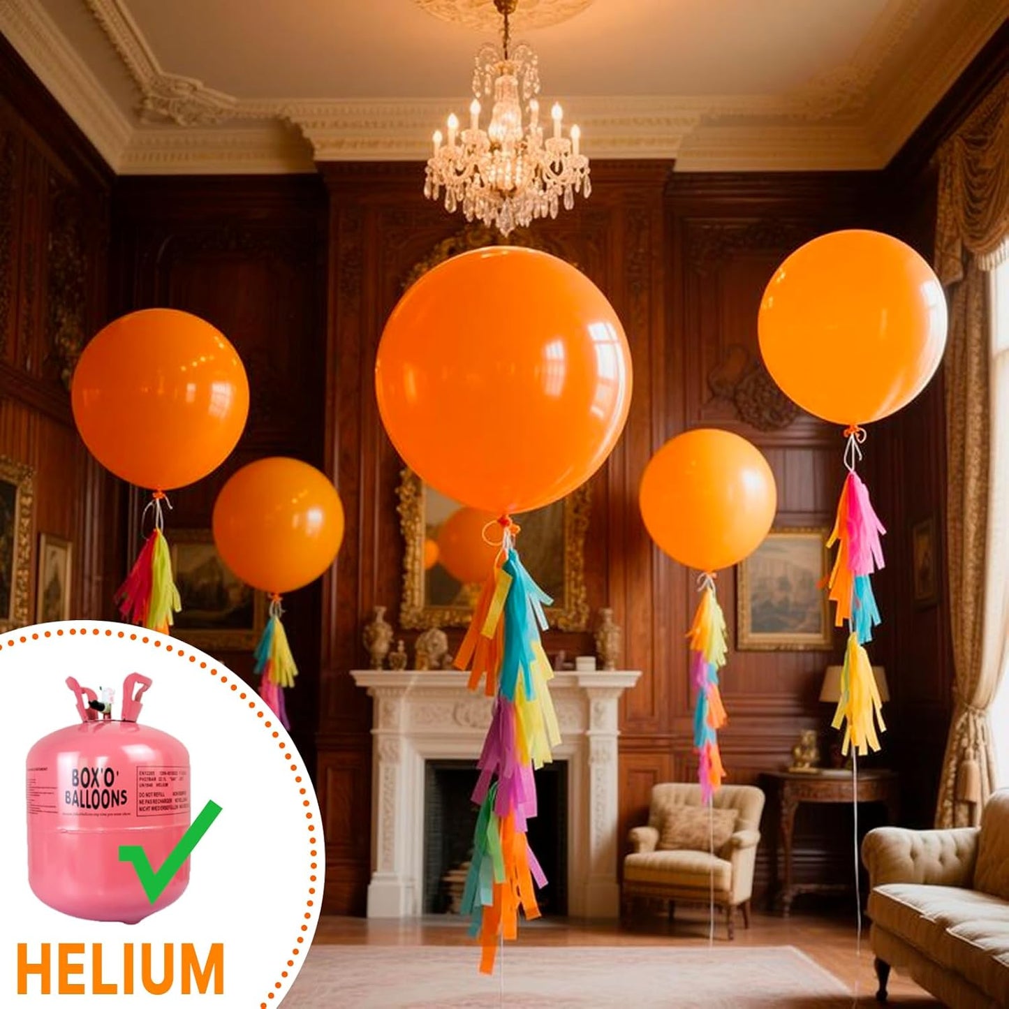 PartyWoo Orange Balloons - 18 Inch Fall Latex Helium Balloons for Birthday & Baby Shower Decor