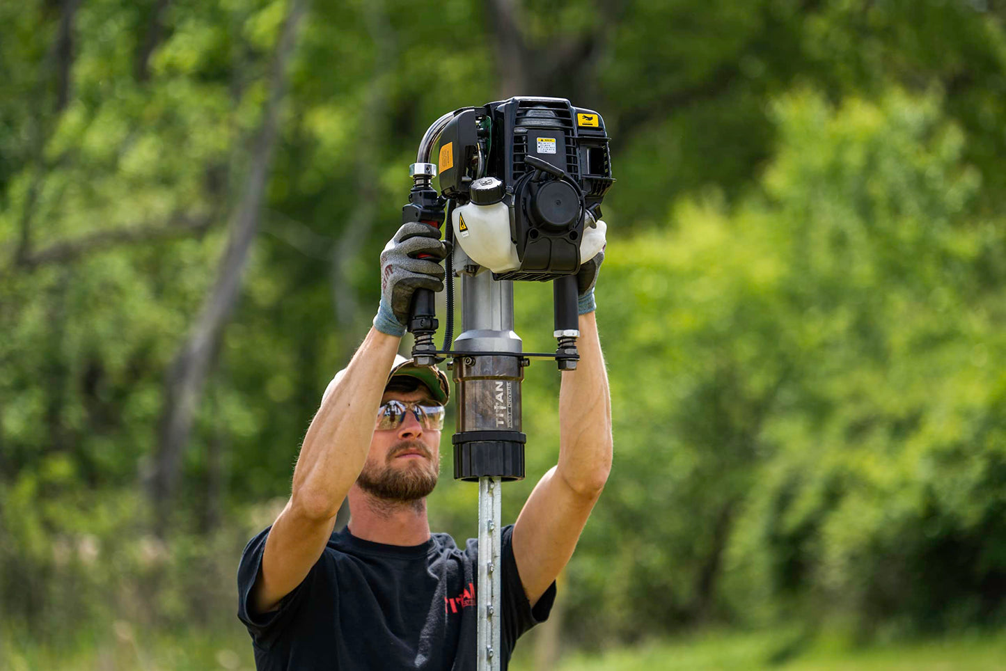 PGD1032 Titan Gas Powered Post Driver – Heavy-Duty Fence Post Driver for T-Posts, Pipes & Stakes – Portable Titan Fence Driver with 140FA 4-Stroke Engine – Farm & Ranch Use