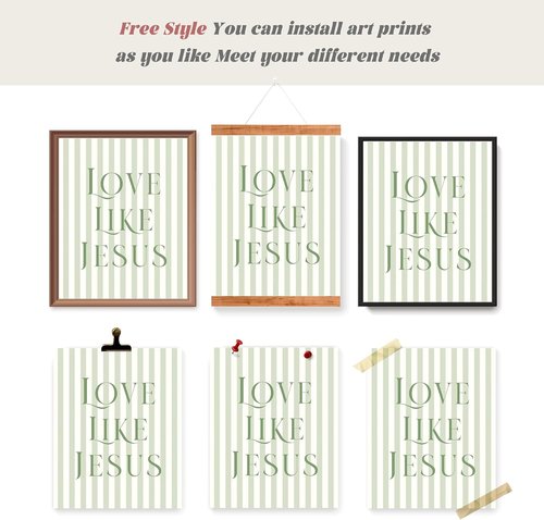 LARTSFRO Coquette Wall Art Decor - Sage Green Bow Posters with Inspirational Bible Verses | 8x10 Inch Set of 4 Unframed