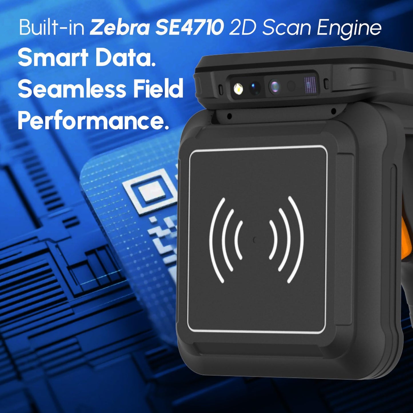 Rayoungtek Android Barcode Scanner UHF RFID Reader, Android 12 4+64GB, Built-in Zebra SE4710 Scanner Impinj E710 RFID Tag Reader, 4G Wireless Mobile Computer