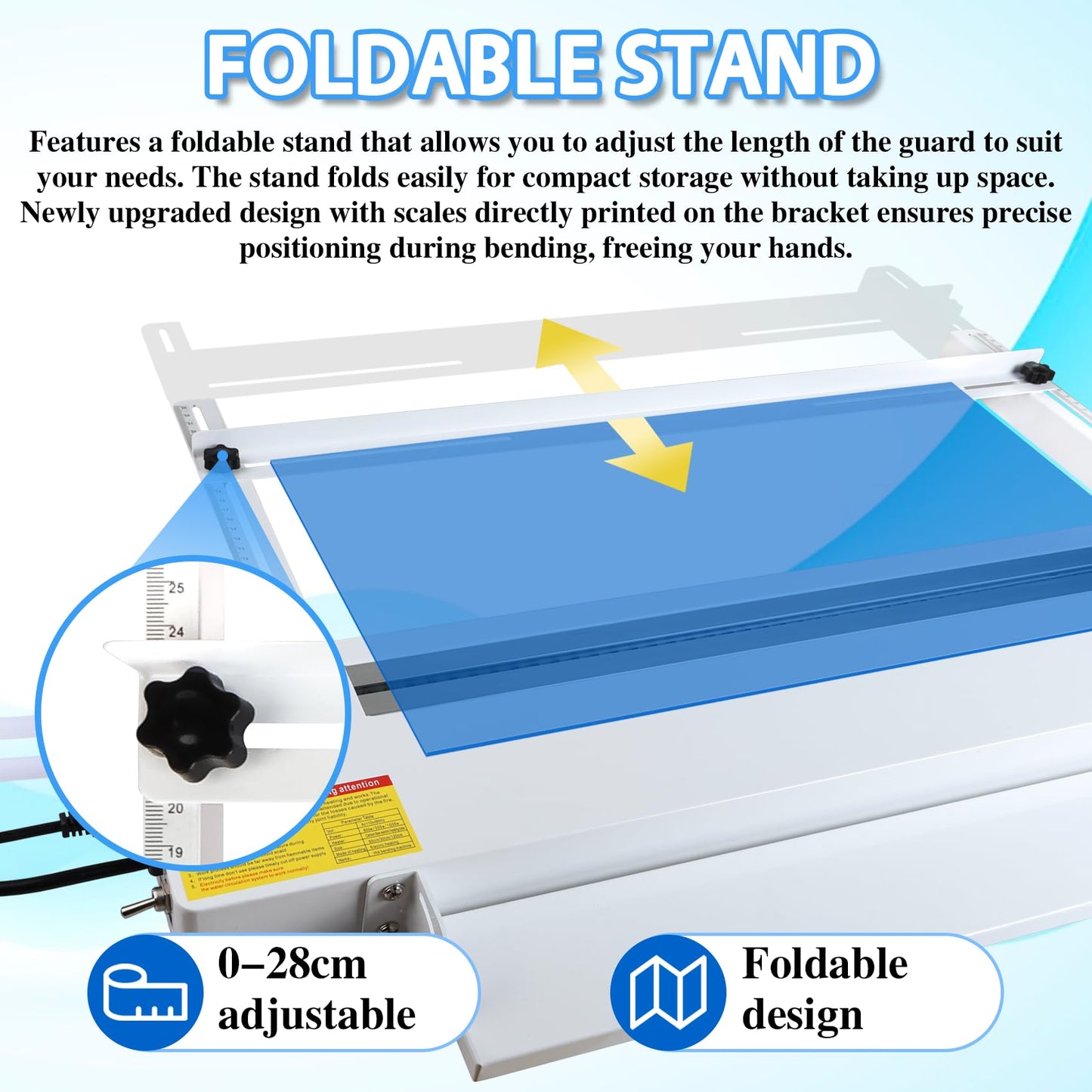 Digital Acrylic Plastic Bender, 24inch Acrylic Bending Machine with Adjustable Length&Angle, Acrylic PVC Plastic Bender with Spare Heating Wire, 60cm Acrylic Strip Bender Heater, 0-100℃, 110V