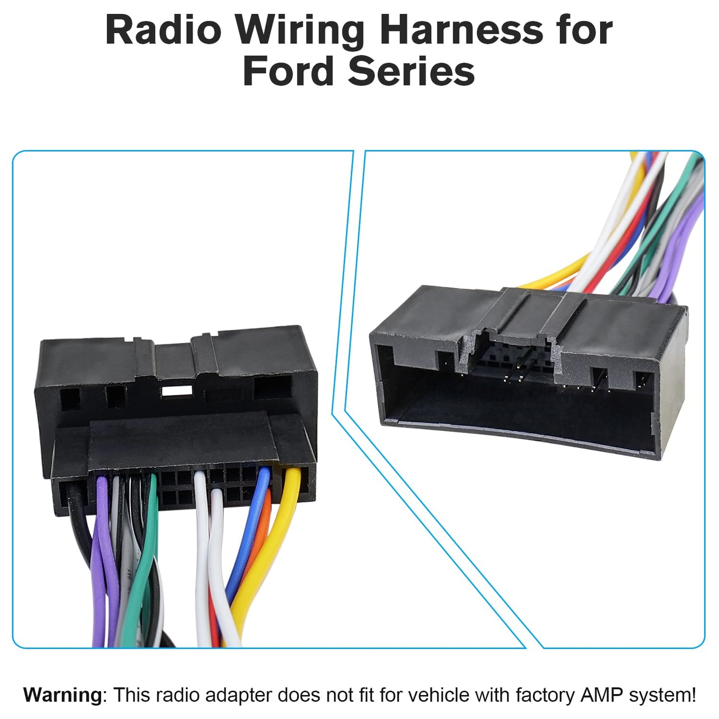 16Pin-24Pin F-150 F-250 F-350 Radio Wiring Harness Kit Stereo Wire Harness Connector Compatible with Ford Focus Fusion