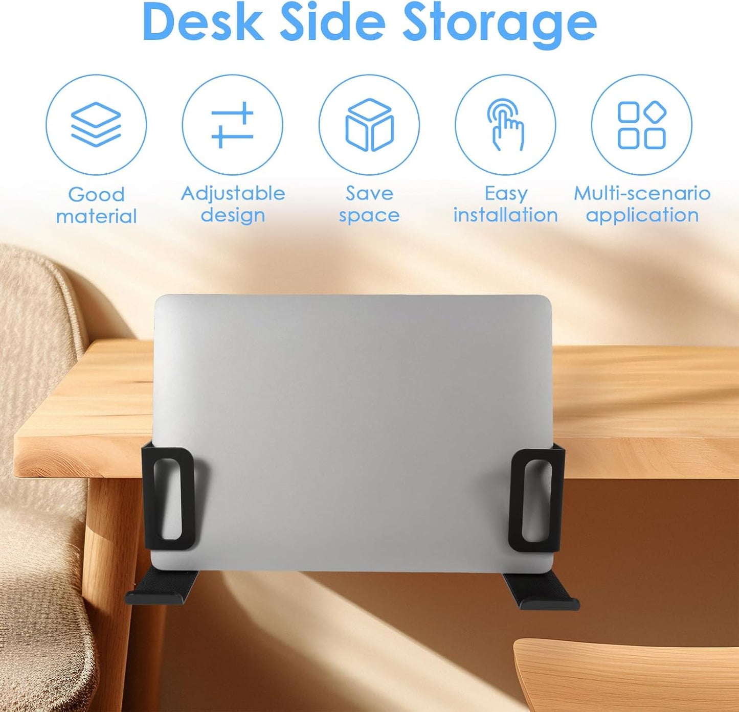 WHQLANG Laptops,Tablets,Keyboards,Backpack Desk Side Laptop Holder, Vertical Desk Side Storage Laptop Holder