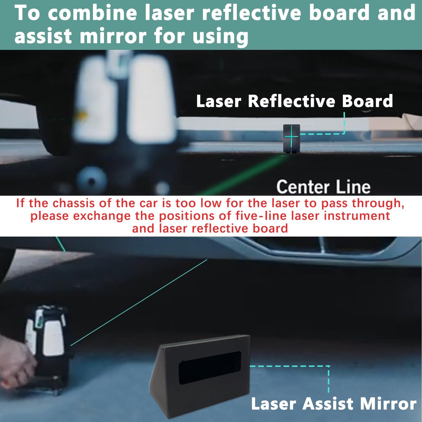 ADAS Calibration Tool 8.07"Outer Edge Reflector for Automobile Light & Heavy Vehicles with Digital Angle Finder,Assist Mirror and Reflective Board for Vehicle Centerline Alignment