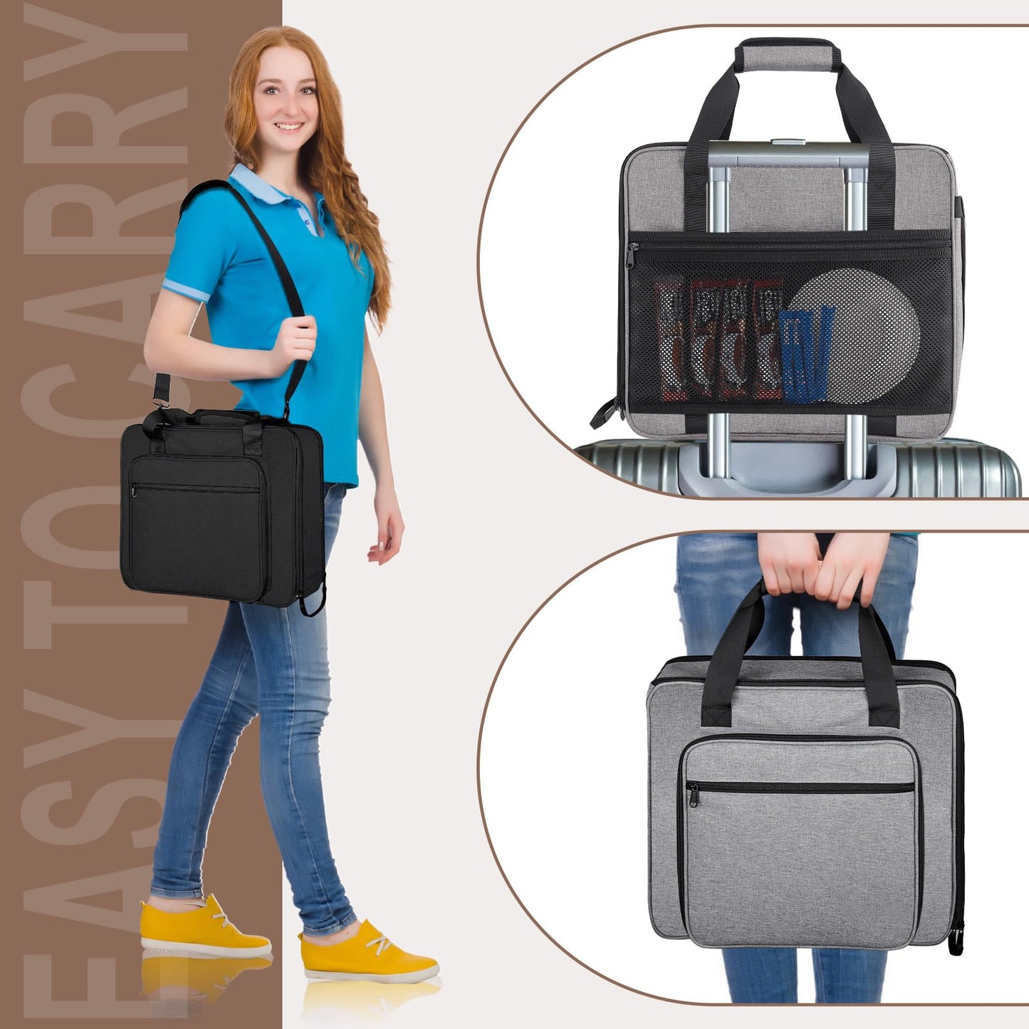 Anitor Portable Carrying Coffee Maker Travel Bag Match for Keurig K-Mini/K-Mini Plus/K-Express, Single Serve Coffee Machine Travel Bag with Padded Shoulder Straps Includes Multiple Storage Bags, Black