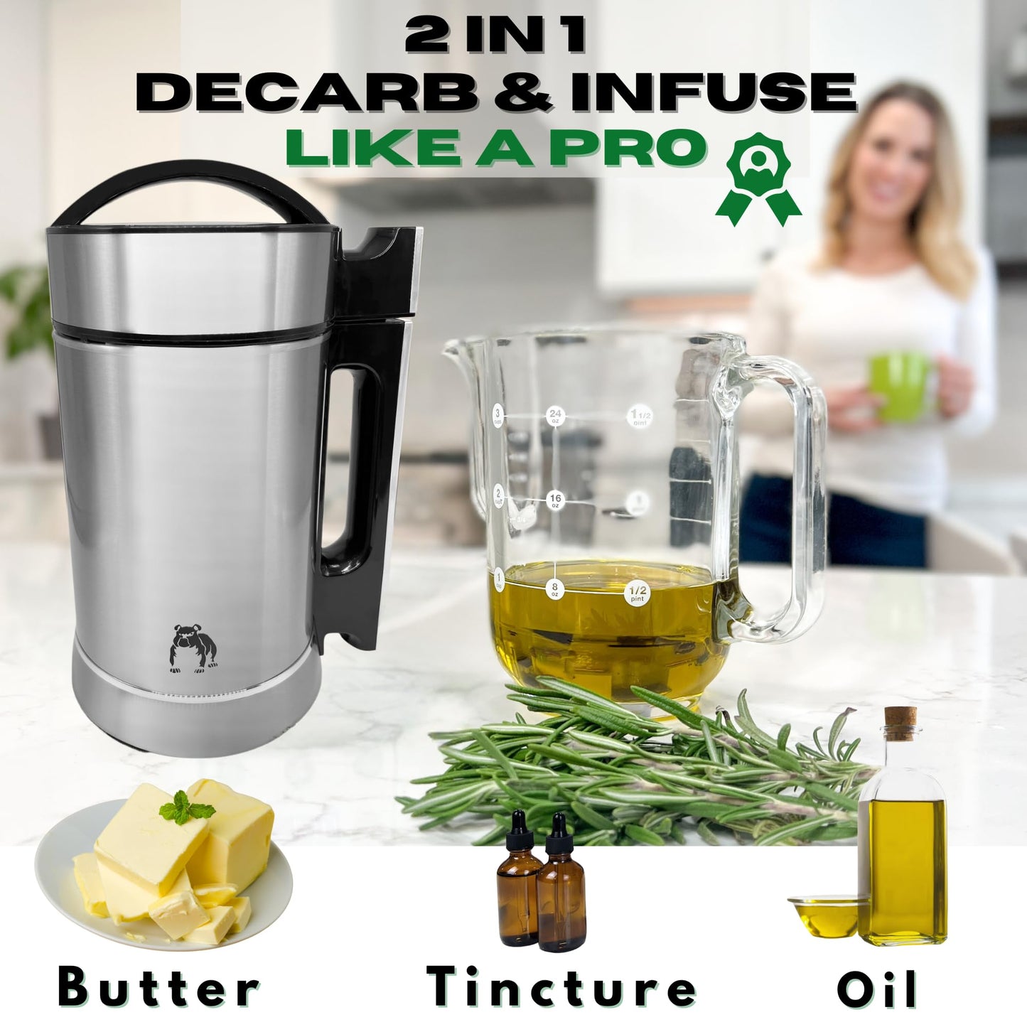 Decarboxylator Infuser Machine, Butter Machine, Magic Infuser, Decarboxylation Decarb Infusion, Botanical Extractor, Make Magical Herbal Infusions Butter, Oil or Tincture, Kit Includes Butter Mold
