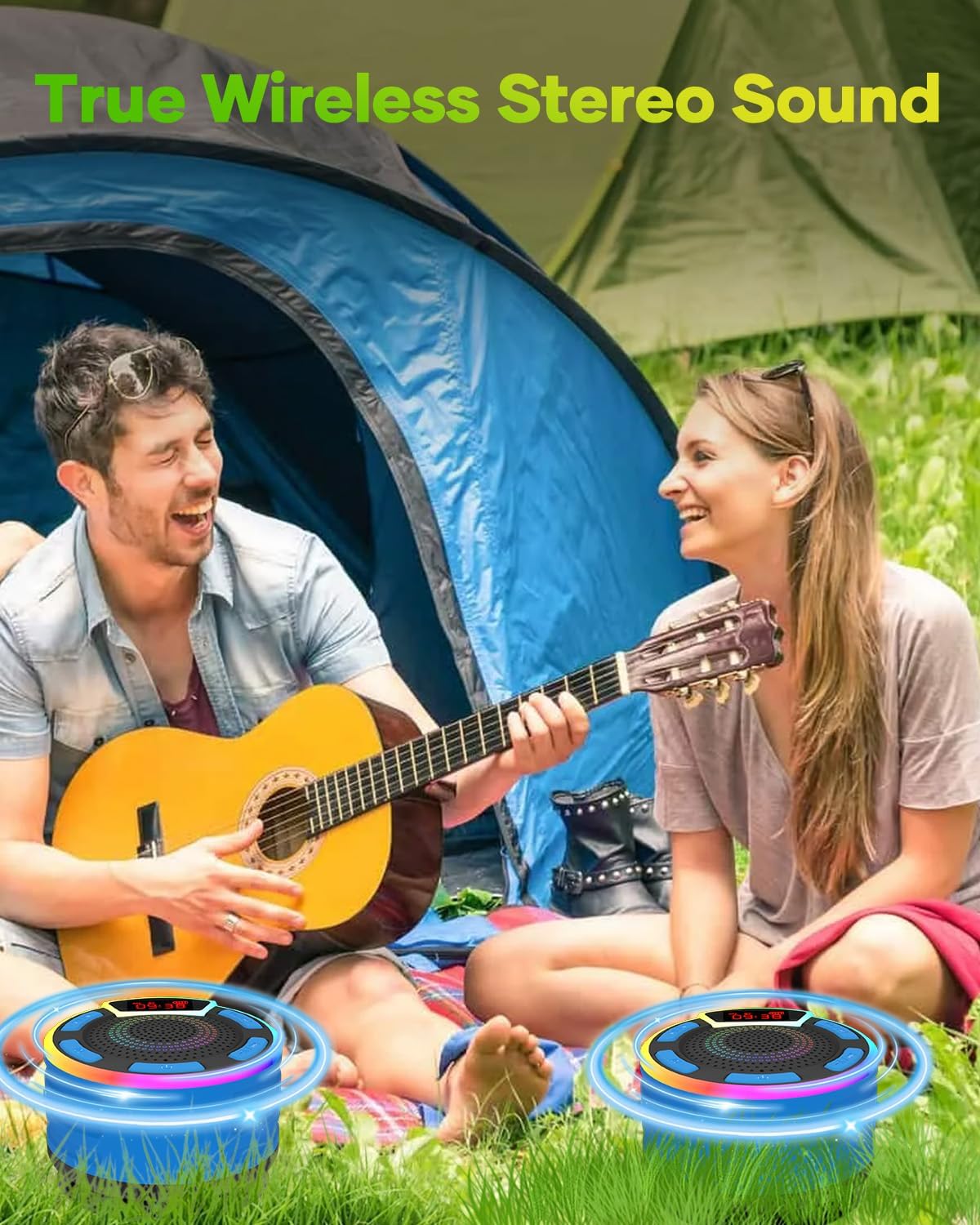 ssouwao IPX7 ssuowao Bluetooth Shower Speaker, Waterproof Portable Speakers with LED Display, FM Radio, Suction Cup