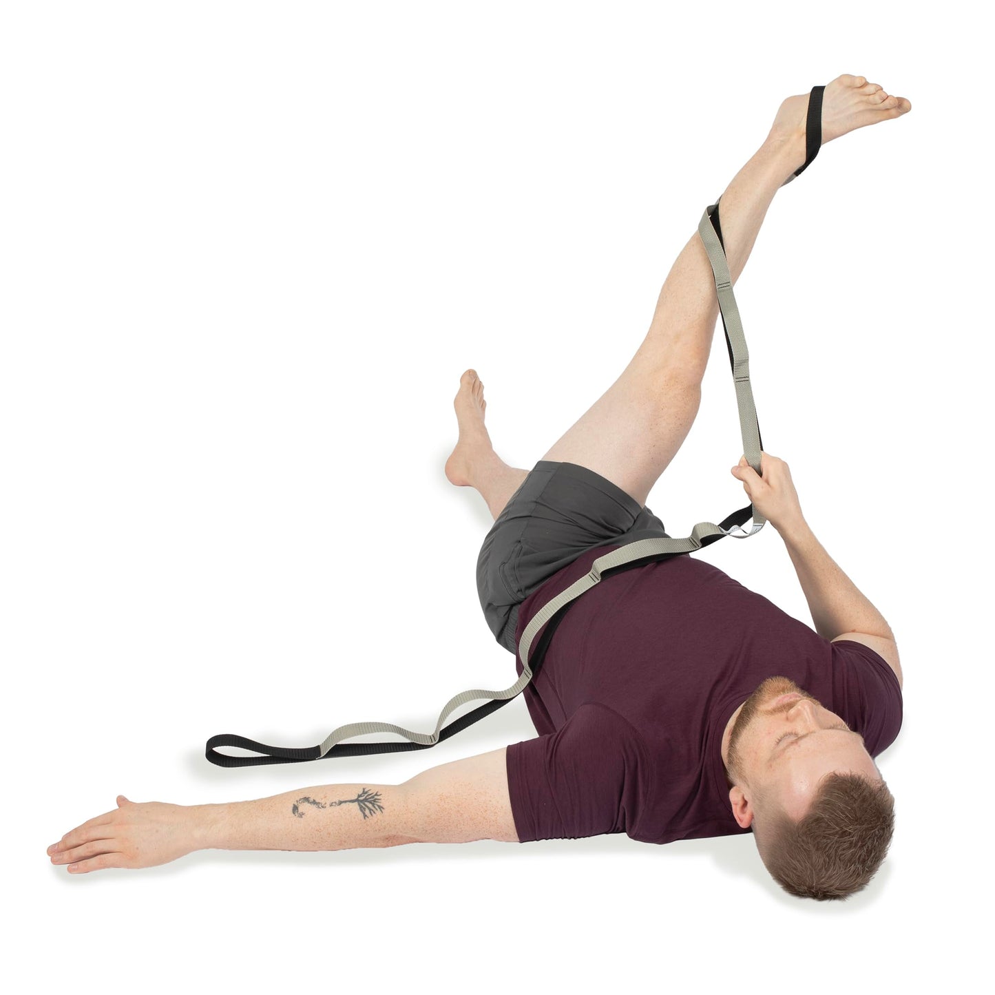 OPTP Stretch Out Strap Pro with Stretching Exercise Book, 11 Loop Stretching Strap for Yoga and Pilates, Physical Therapy Strap for Leg and Knee Recovery. Made in the USA