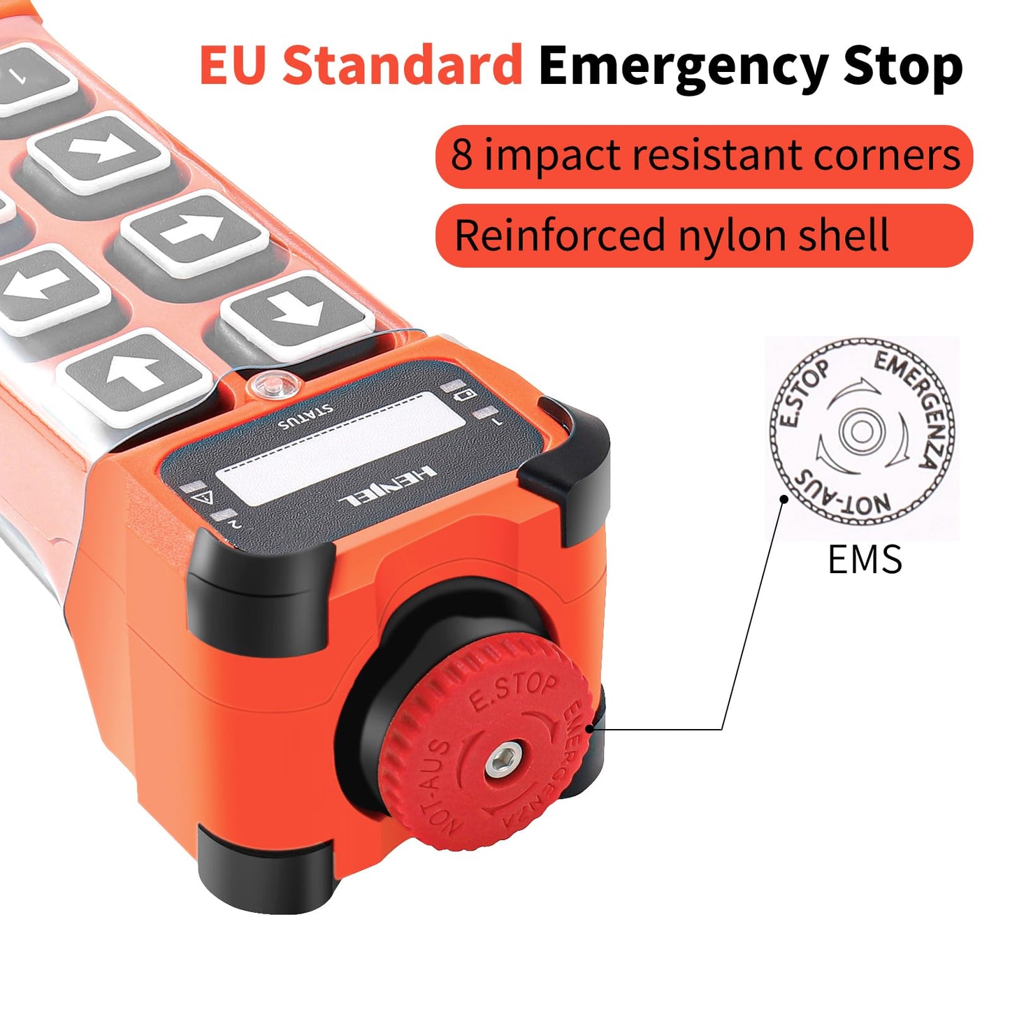 Dual 2 Speed 8 Channel 24V 110V 220V AC/DC Industrial Wireless Crane Radio Remote Control 2 Transmitters and 1 Receiver for Overhead Bridge Travelling Gantry Crane with Electric Chain Hoist