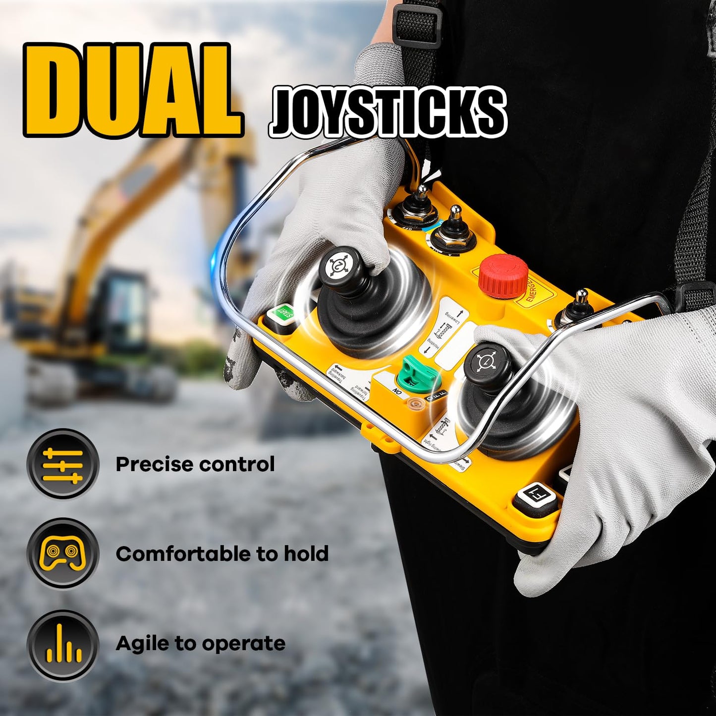NEWTRY Hoist Crane Remote Control Wireless F24-60 12V Heavy Duty Rocker Type Five-Speed Remote Control Wireless System Industrial Channel Electric Lift Hoist Transmitter Receiver (12V)