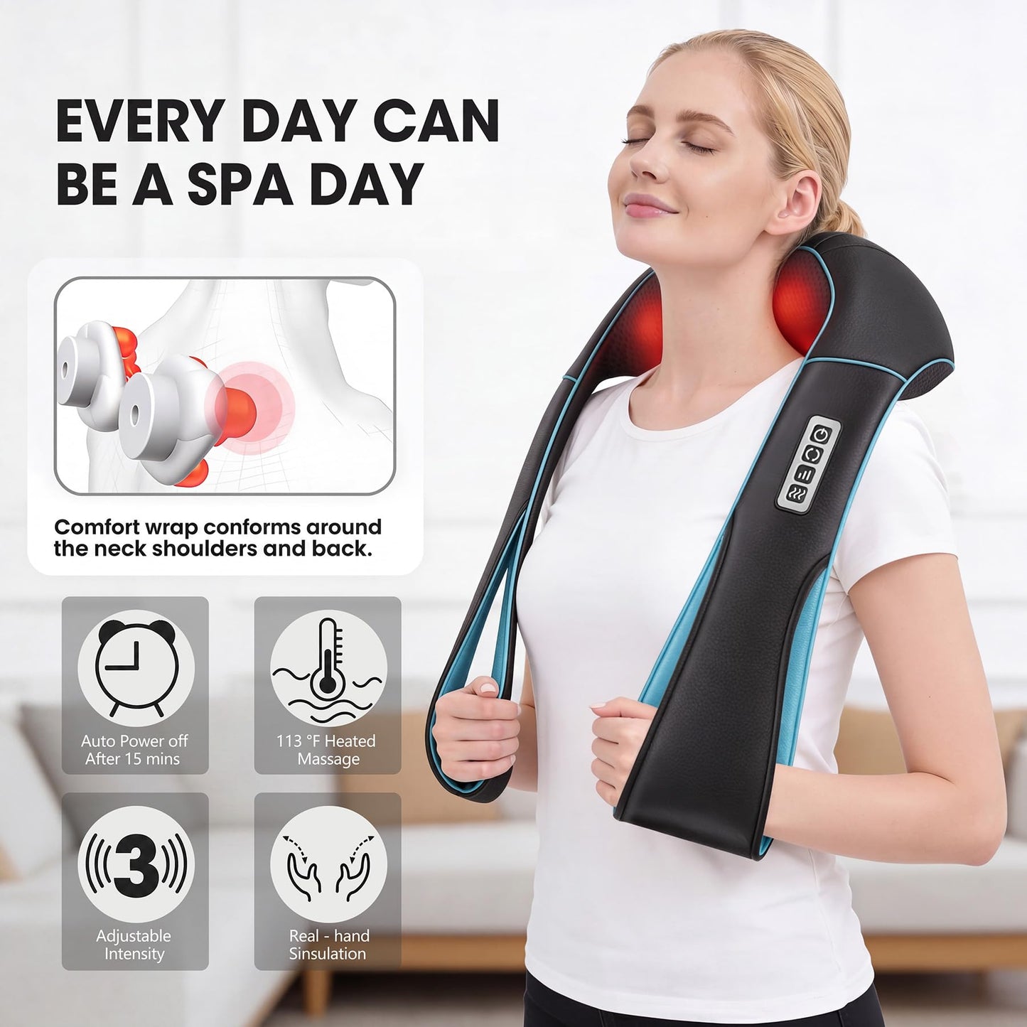 MagicMakers Fathers Day Dad Gifts, Shiatsu Neck Massager with Heat for Pain Relief Deep Tissue – Christmas Gift for Women, Men, Mom, Dad, Her, Him– Amazing Back & Shoulder Relief from Daughter or Son