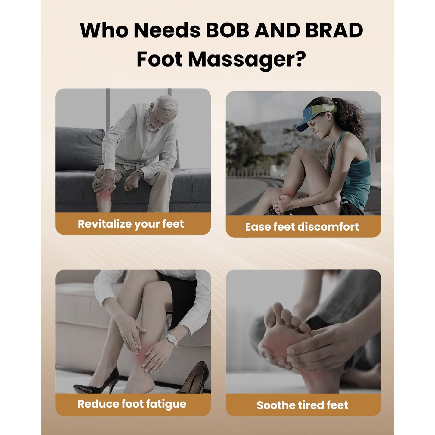 BOB AND BRAD Foot Massager Machine with Heat and Remote, Fathers Day Dad Gifts for Men Husband, Fits up to Size 14, Shiatsu Deep Kneading Feet Massager with 3 Adjustable Modes for Standing Worker