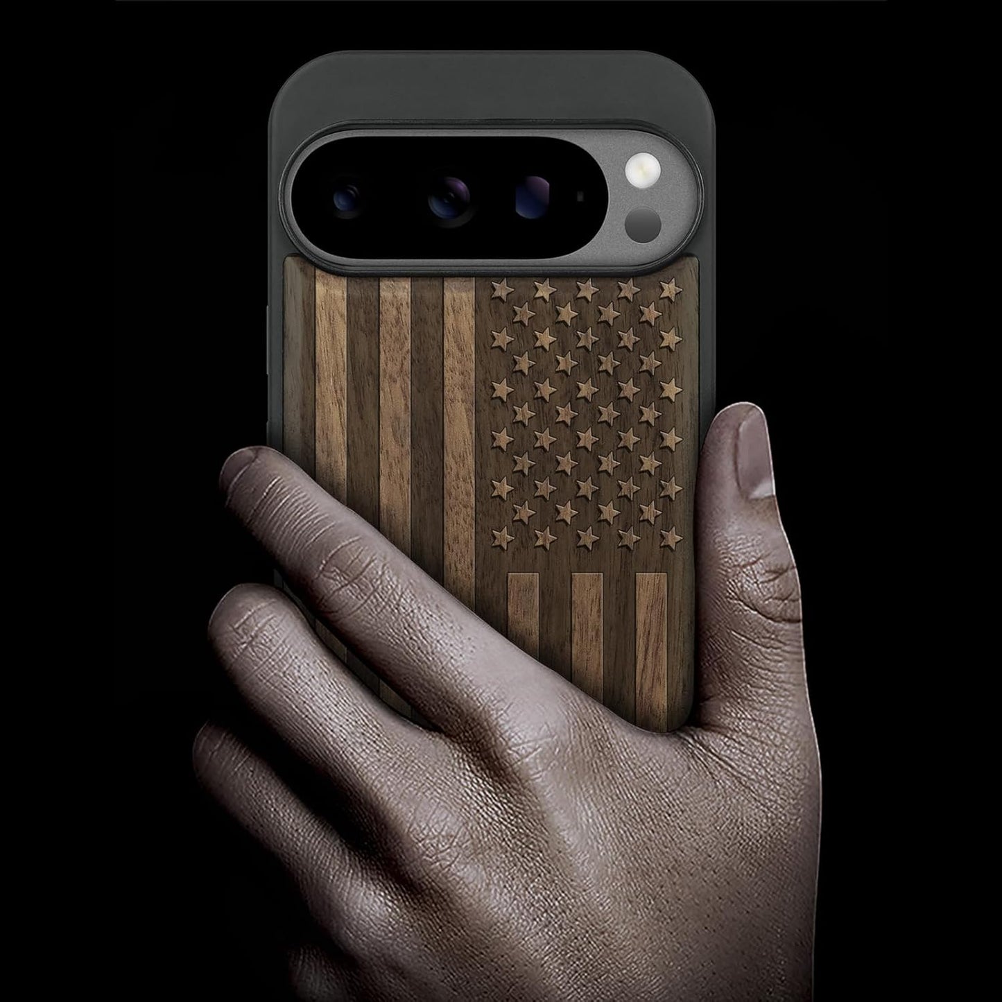 Carveit 10 Magnetic Wooden Case for Google Pixel Pro XL Case, Wood Artisan Engraved & Soft TPU Shockproof Cover