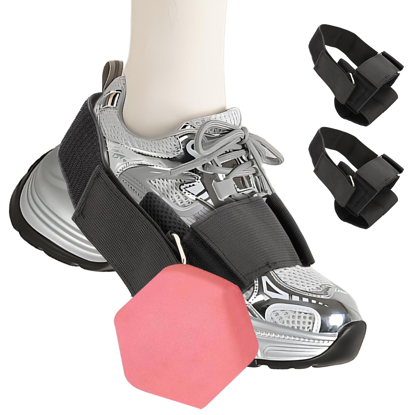 Xorim 2PCS Dumbbell Foot Attachment, Adjustable Tibialis Trainer, Black Ankle Straps for Weight Lifting, for Home Gym Equipment Including Hip Flexors, Shin Splints, Hamstring Curls, Leg Extensions