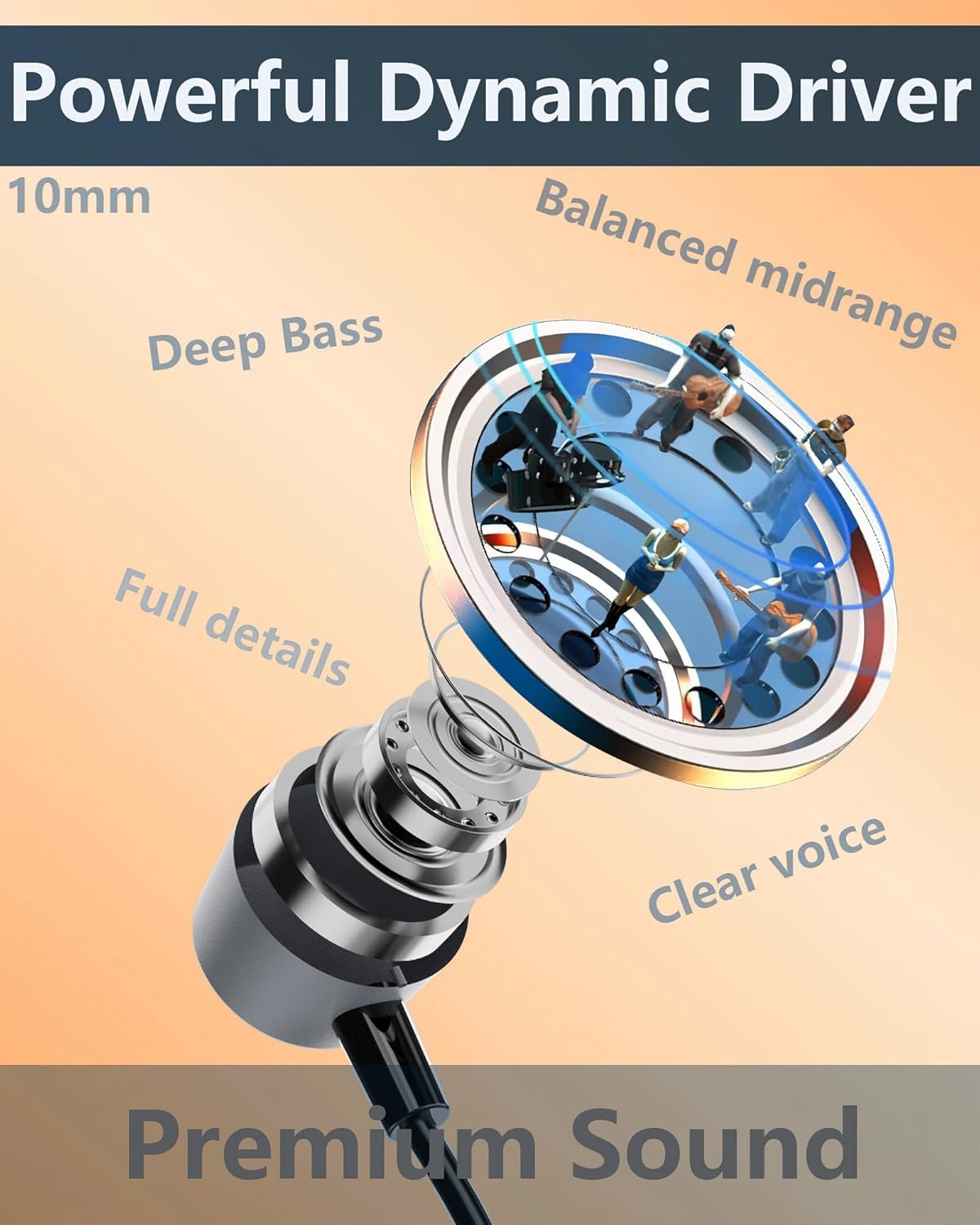 ZXQ Lapel-Clip Neckband Bluetooth Earbuds with Microphone,Magnetic Clip in-Ear Wireless Headphone Earphone