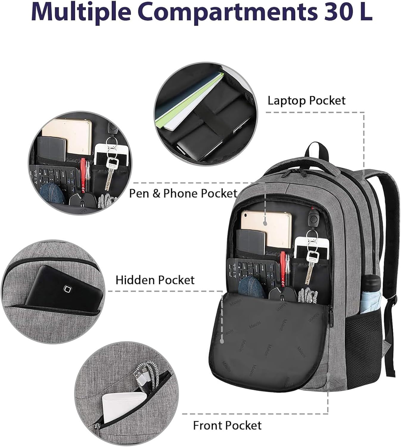 Backpack, 17 Inch Backpack, MATEIN Travel Laptop Work TSA Approved Carry on Large Computer Business Bag for Men Women