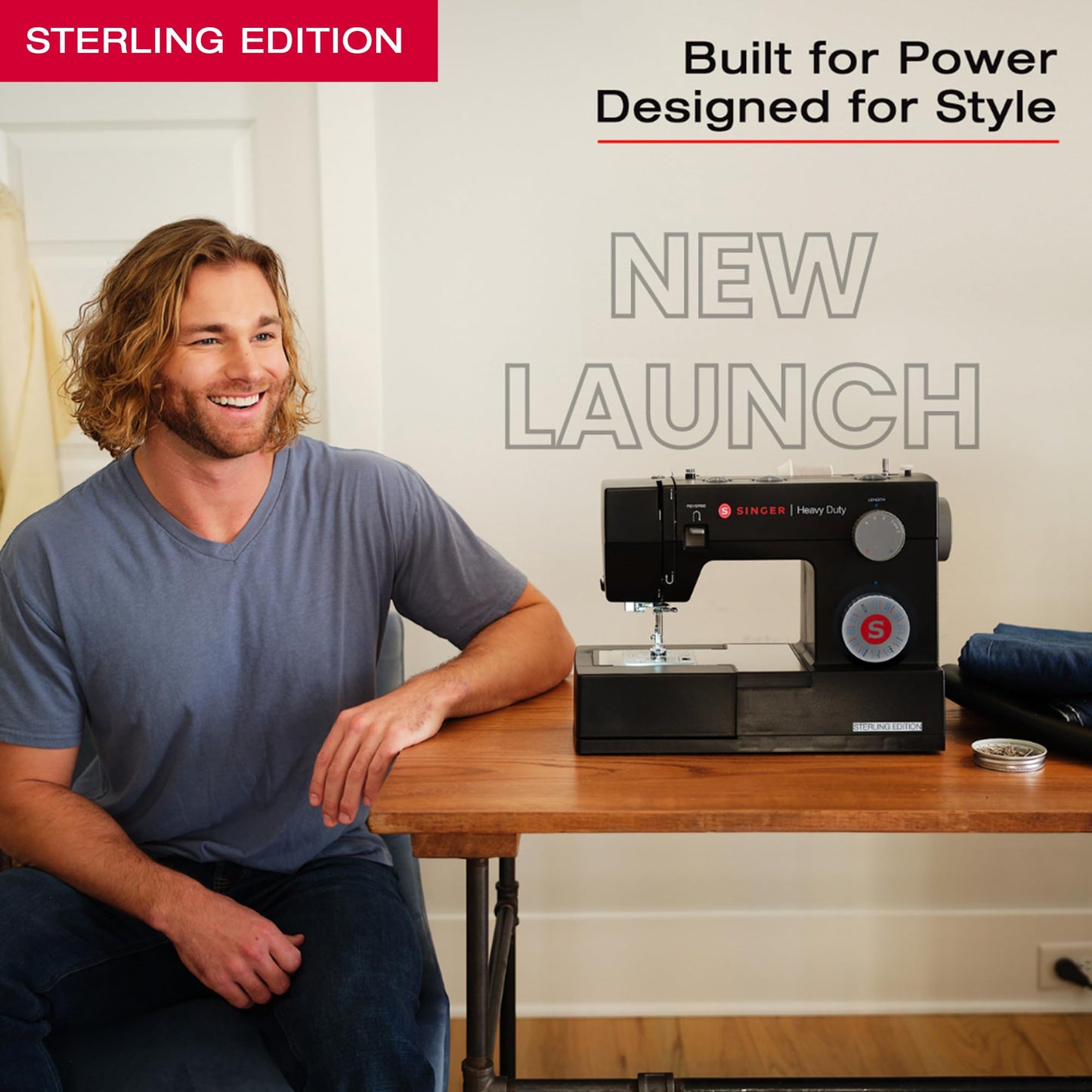 SINGER® HD 4432 Sterling Edition High Speed Sewing Machine +Accessory Kit |32 Built-In Stitches Deliver 110 Stitch Applications | 50% More Power for Thick Fabrics, 1100 Stitches/Min, 1-Step Buttonhole