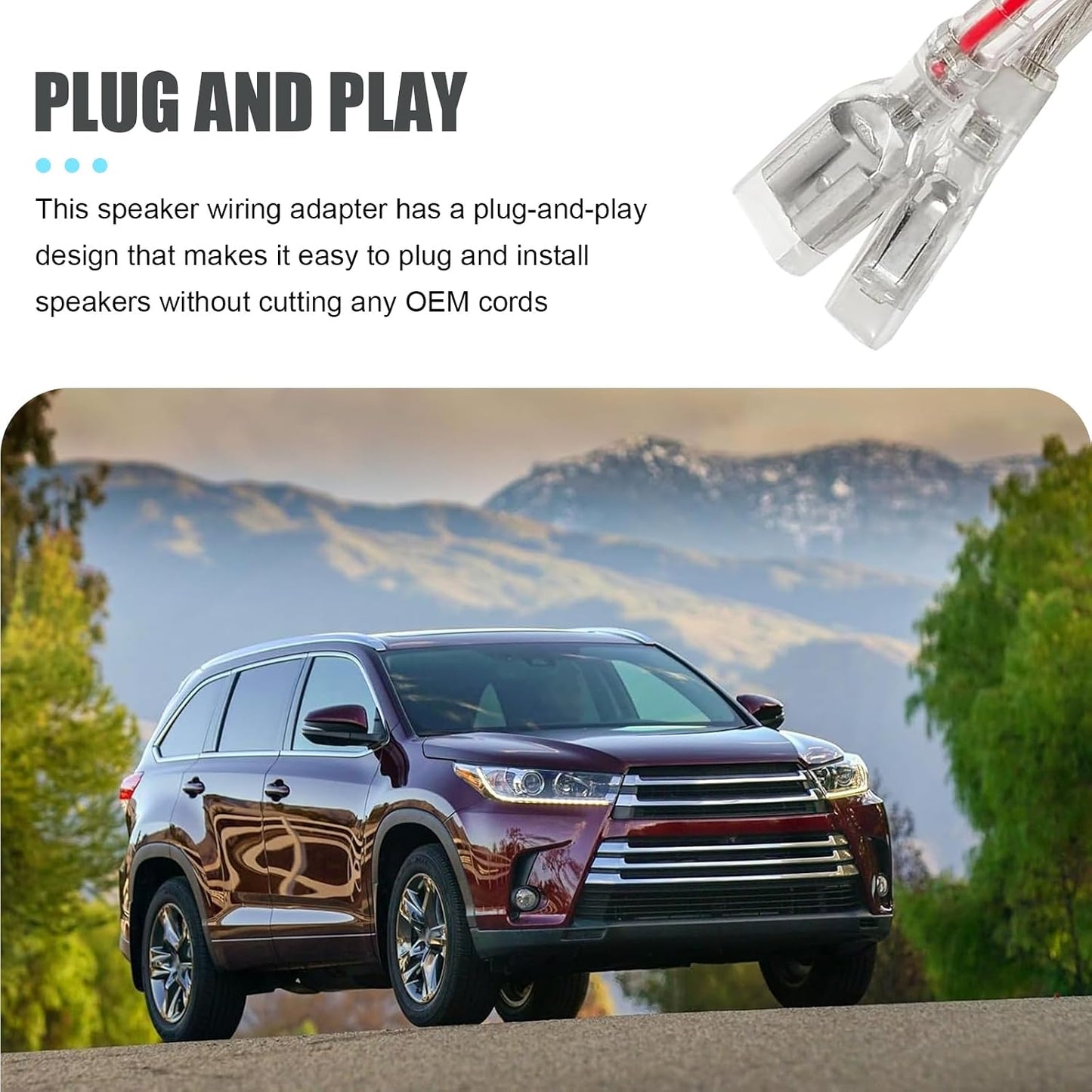 MLY 4 2-Pin PCS Car Door Speaker Wiring Harness Adapter, Plug and Play with Copper Terminals, Compatible